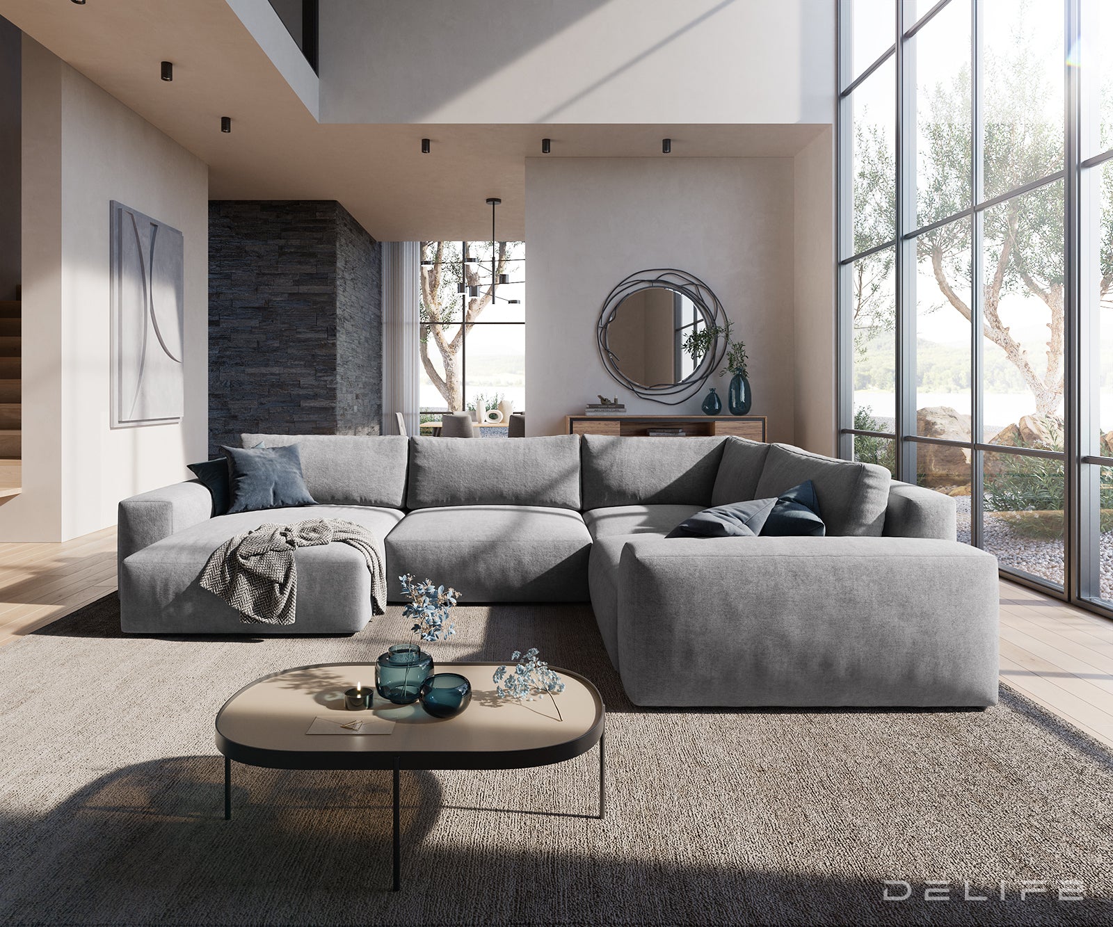 Velika kutna garnitura Lanzo XL 364x258cm, Materijal: Mikrofibra