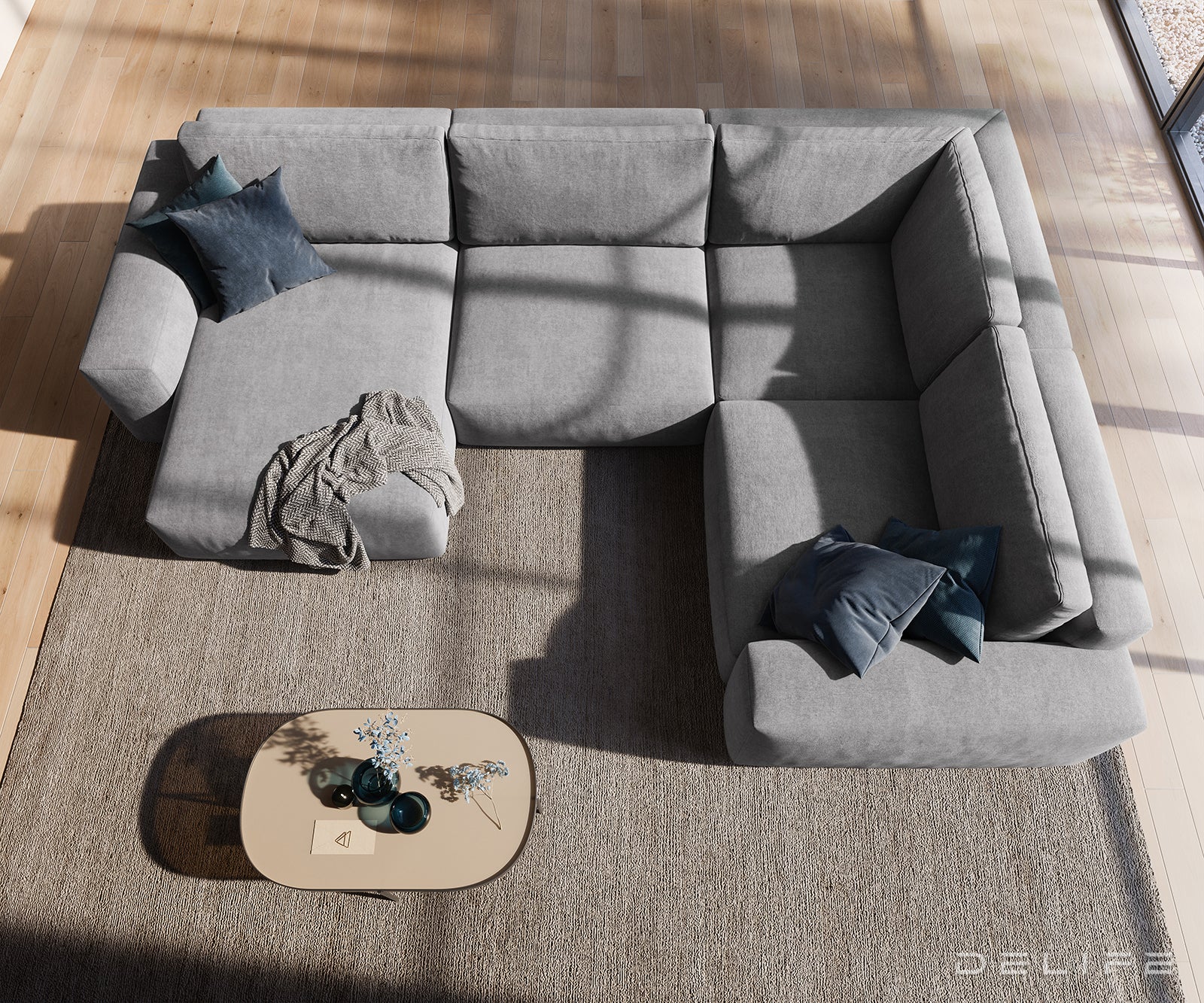 Velika kutna garnitura Lanzo XL 364x258cm, Materijal: Mikrofibra