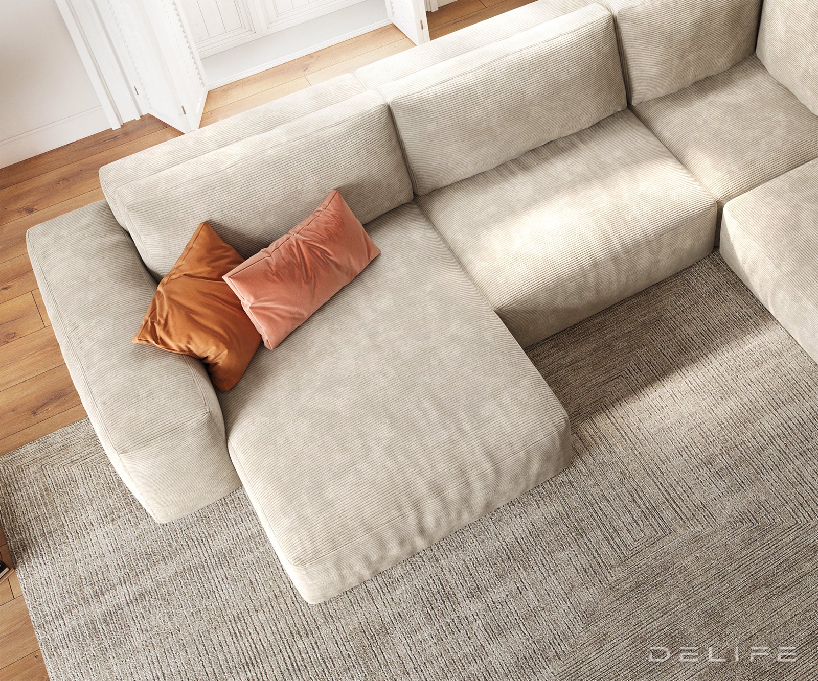 Velika kutna garnitura Lanzo XL 364x258cm, Materijal: Rebrasta tkanina