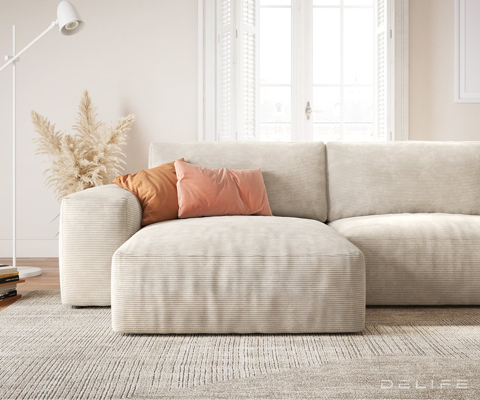 Velika kutna garnitura Lanzo XL 364x258cm, Materijal: Rebrasta tkanina