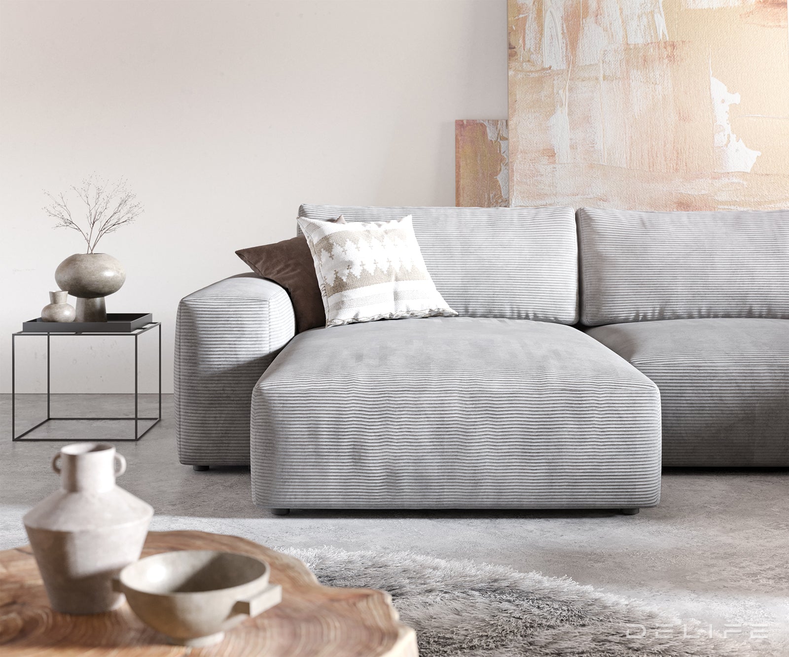 Velika kutna garnitura Lanzo XL 364x258cm, Materijal: Rebrasta tkanina