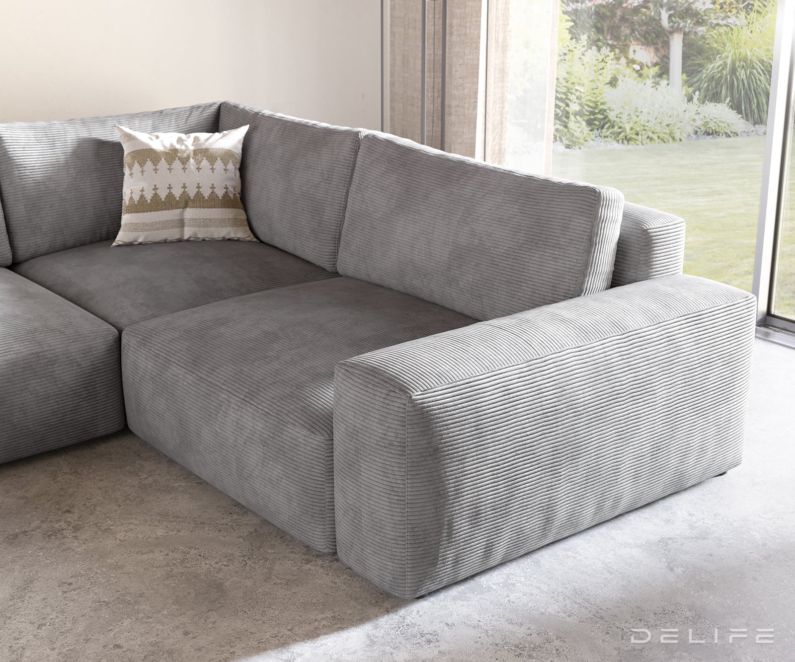 Velika kutna garnitura Lanzo XL 364x258cm, Materijal: Rebrasta tkanina