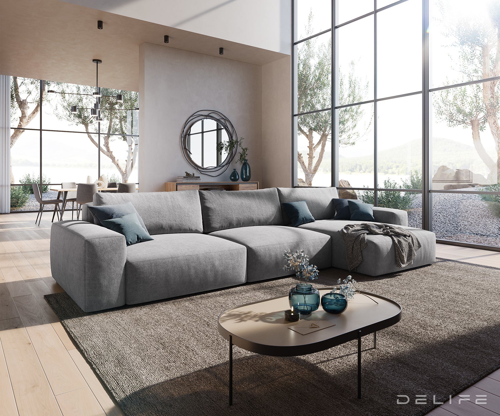 Kutna garnitura Lanzo XL 380x176x69cm,, Materijal: Mikrofibra