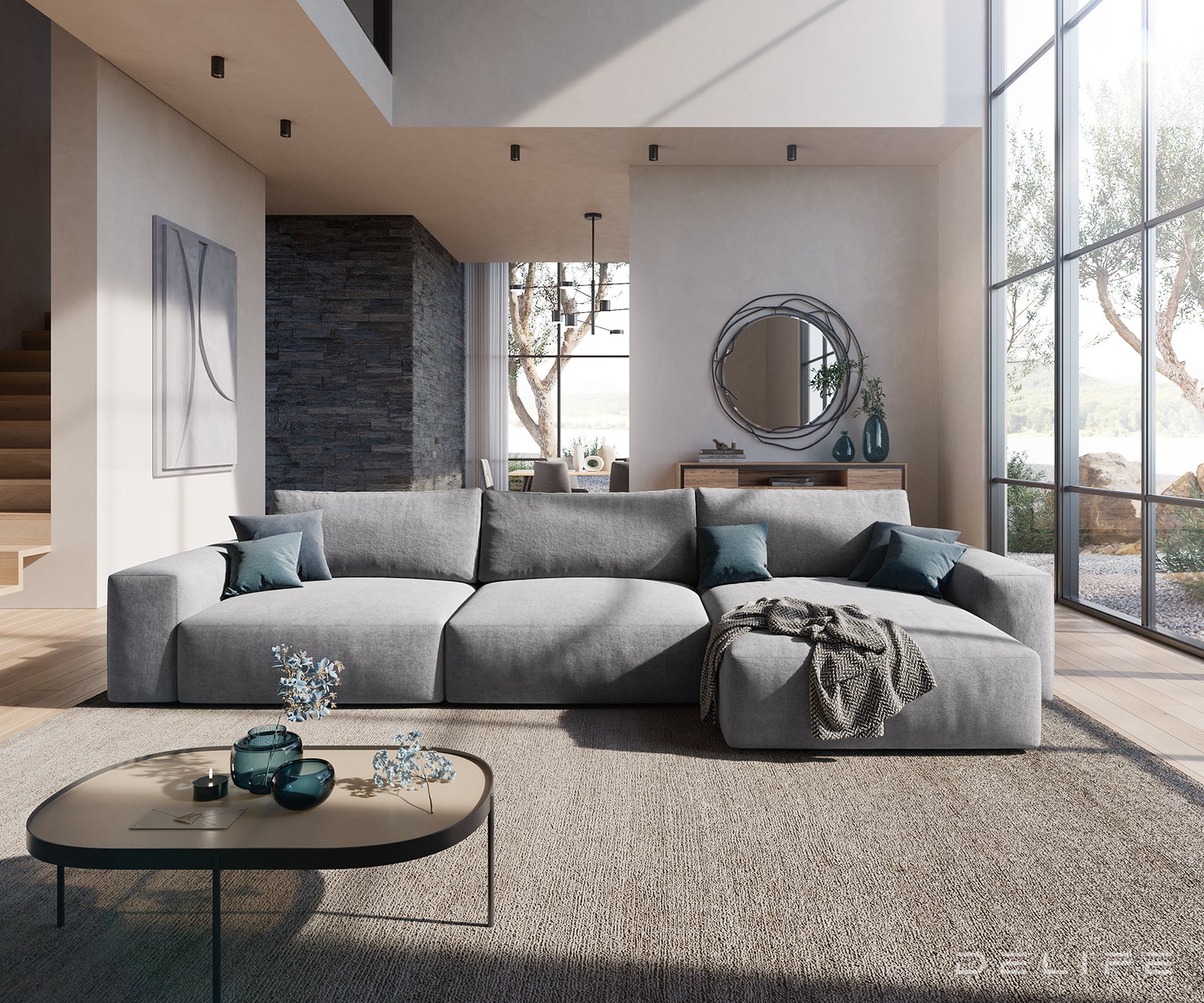 Kutna garnitura Lanzo XL 380x176x69cm,, Materijal: Mikrofibra