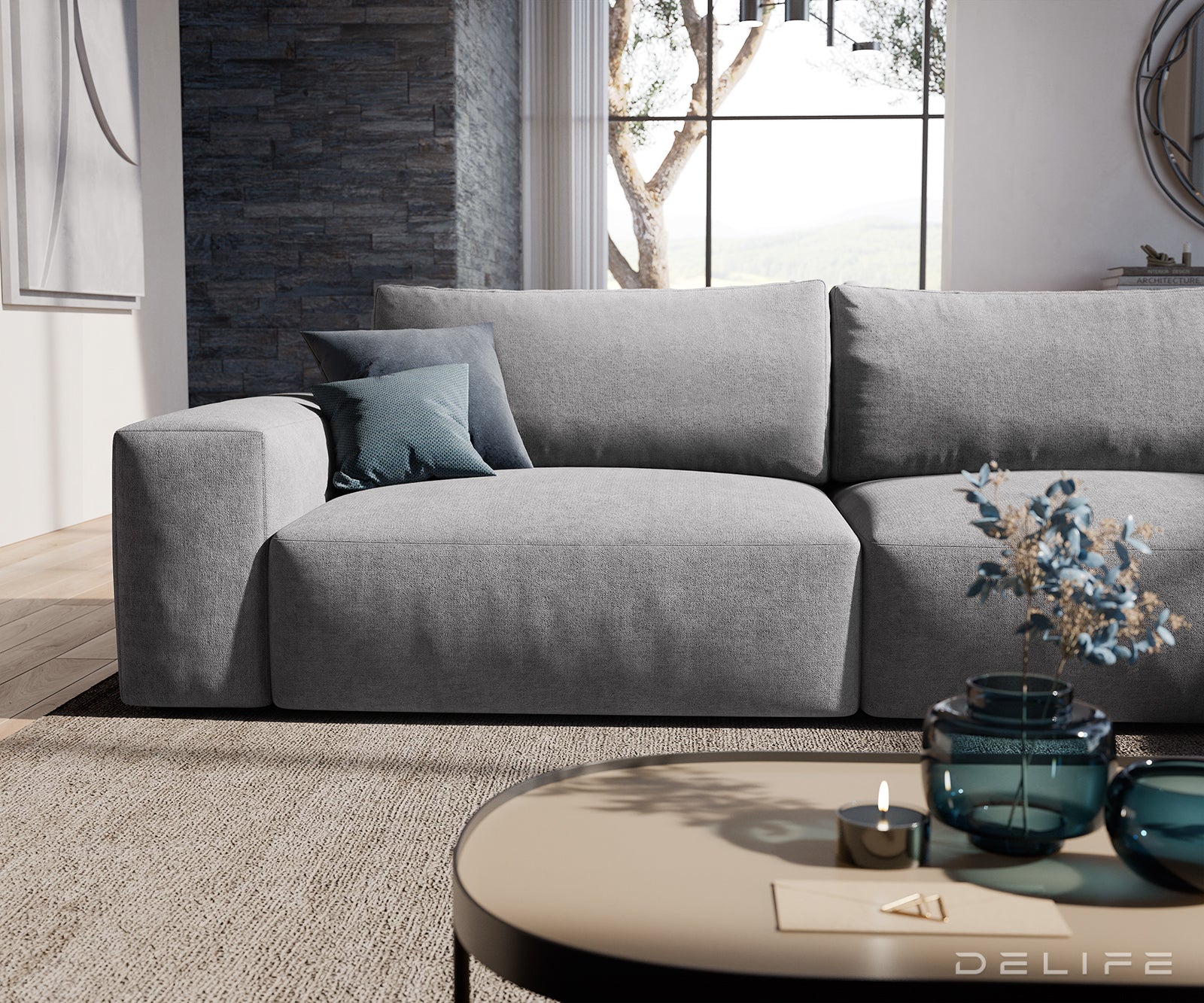 Kutna garnitura Lanzo XL 380x176x69cm,, Materijal: Mikrofibra