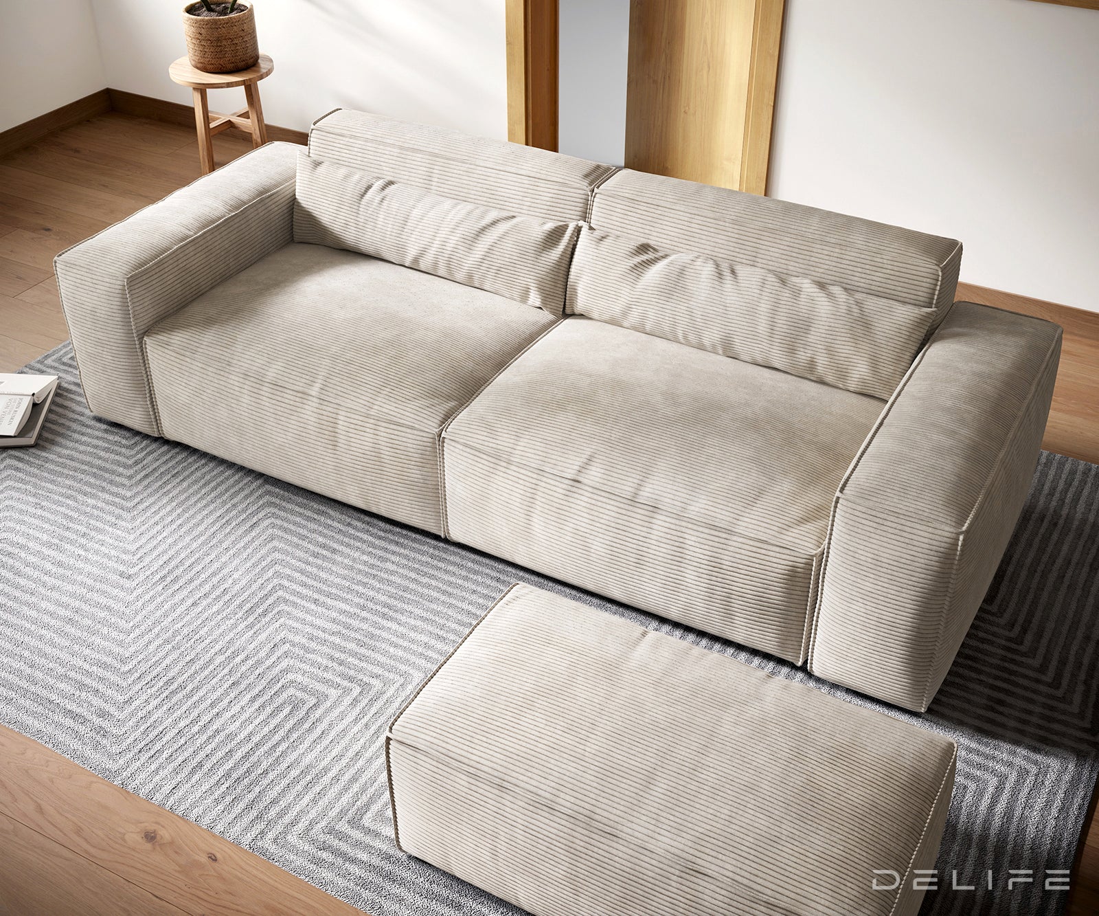 Sofa Sirpio XL 270x130cm, Materijal: Rebrasta tkanina
