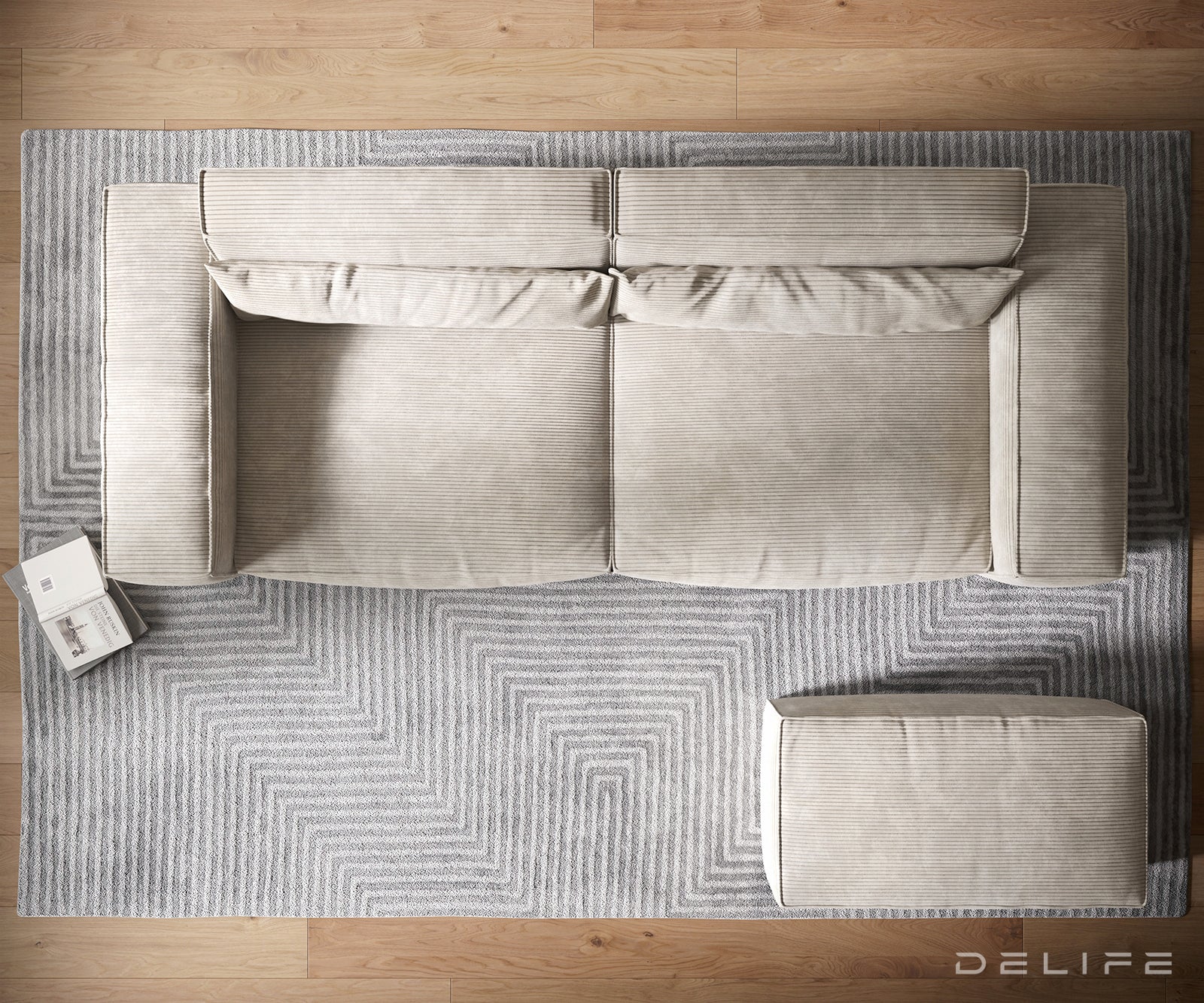 Sofa Sirpio XL 270x130cm, Materijal: Rebrasta tkanina