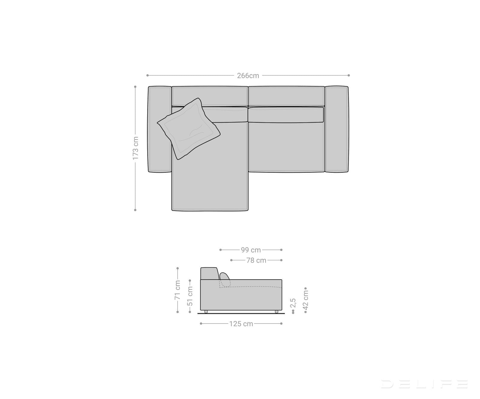 Kutna garnitura Sirpio XL 266x173cm, Materijal: Rebrasta tkanina