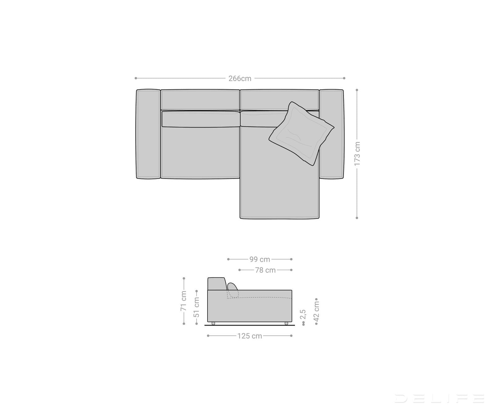 Kutna garnitura Sirpio XL 266x173cm, Materijal: Boucle