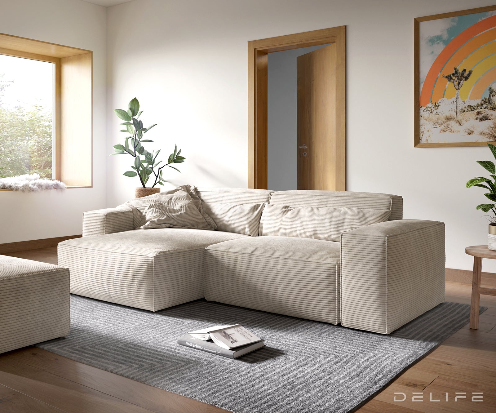 Kutna garnitura Sirpio XL 266x173cm, Materijal: Rebrasta tkanina