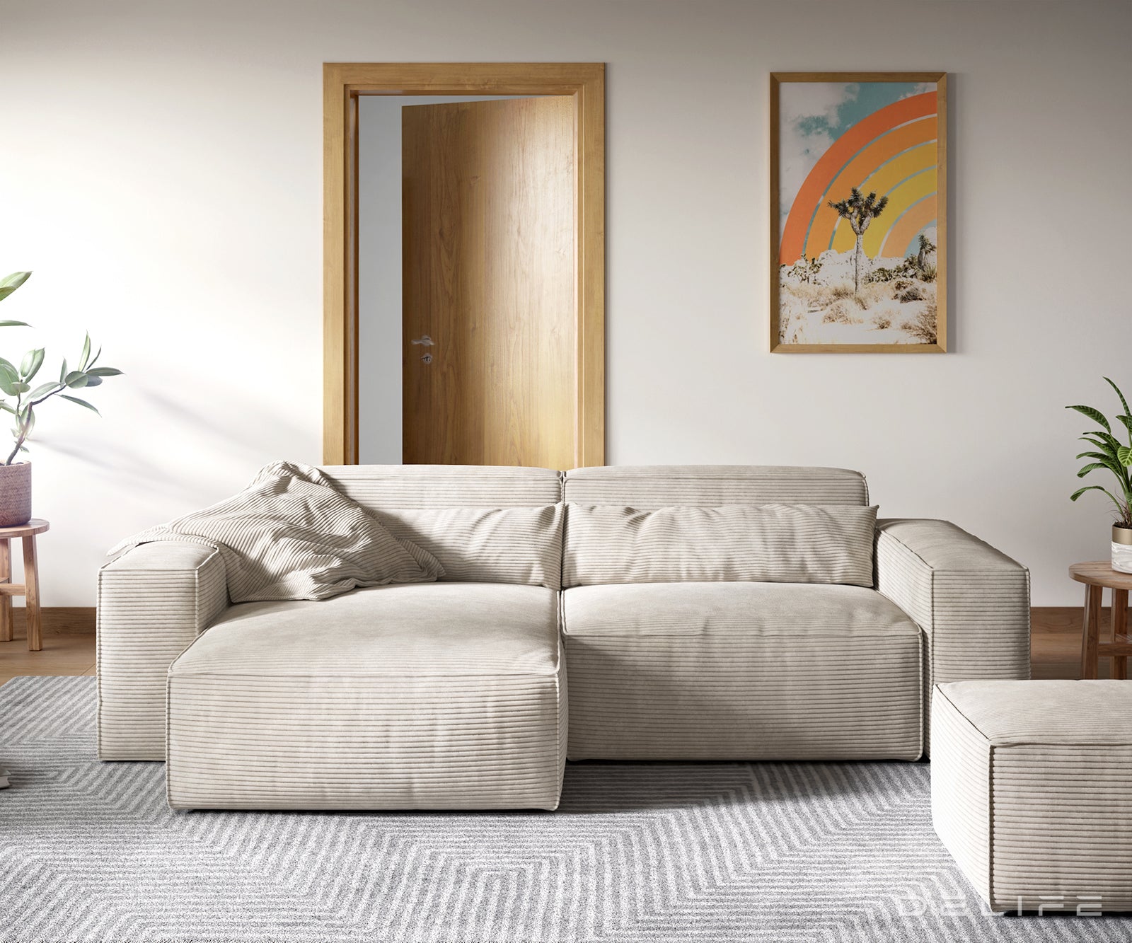 Kutna garnitura Sirpio XL 266x173cm, Materijal: Rebrasta tkanina