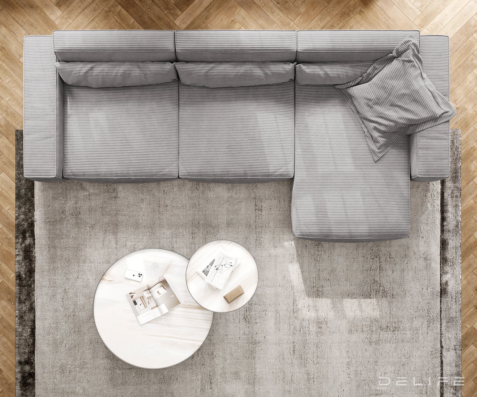 Kutna garnitura Sirpio XL 370x173cm, Materijal: Rebrasta tkanina