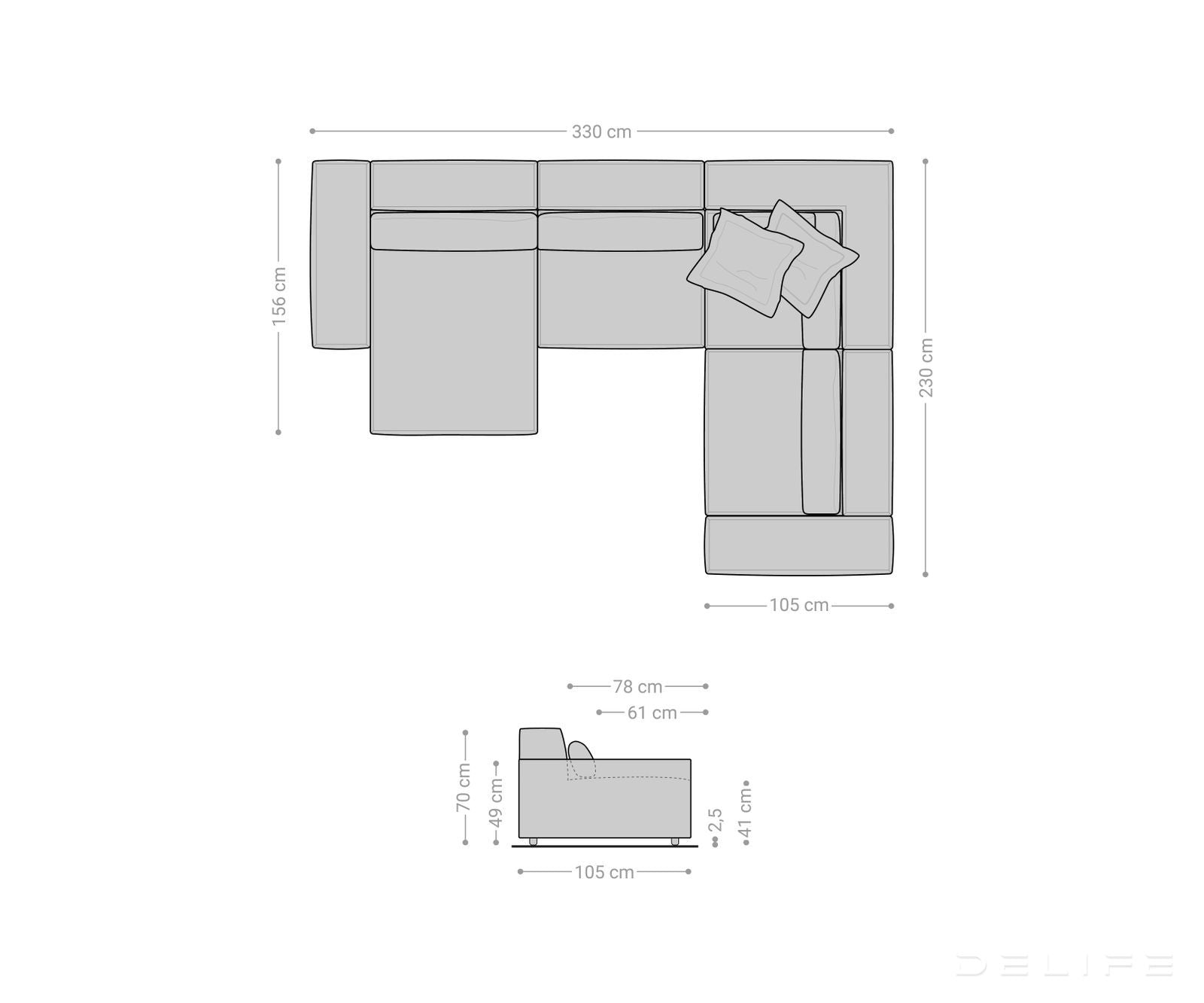 Velika kutna garnitura Sirpio L 330x230cm, Materijal: Mikrofibra
