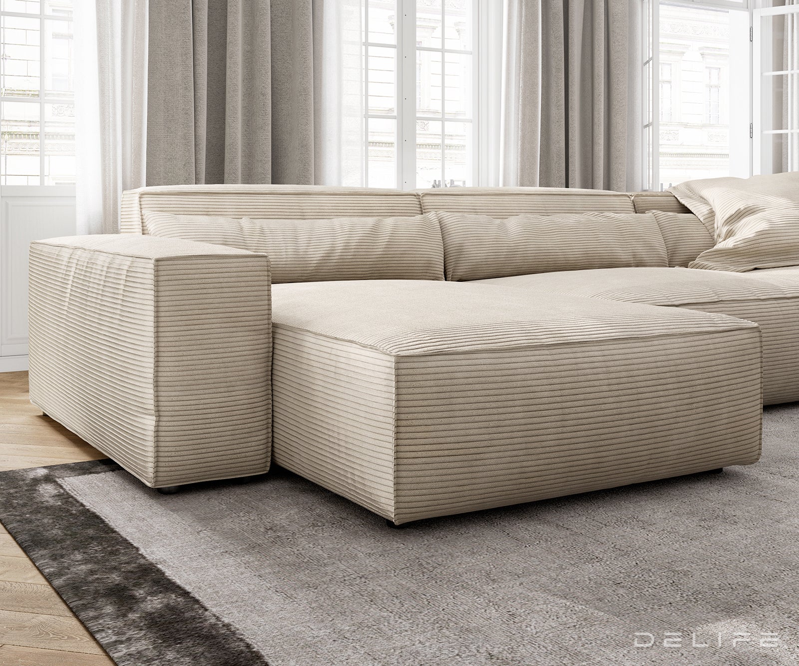 Velika kutna garnitura Sirpio XL 360x258cm, Materijal: Rebrasta tkanina