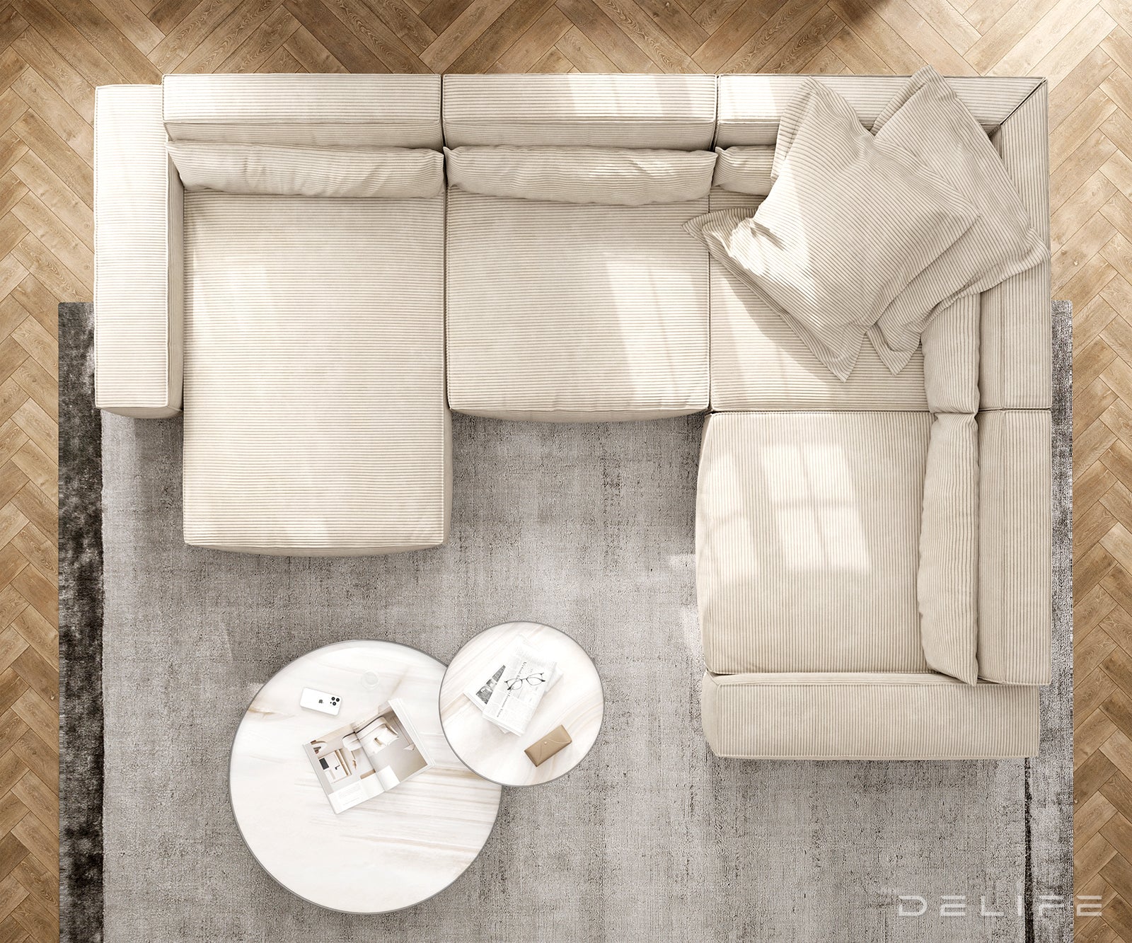 Velika kutna garnitura Sirpio XL 360x258cm, Materijal: Rebrasta tkanina