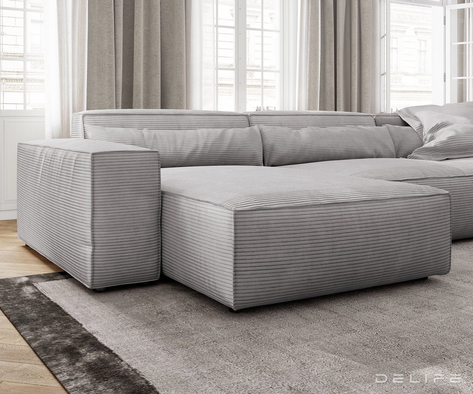 Velika kutna garnitura Sirpio XL 360x258cm, Materijal: Rebrasta tkanina