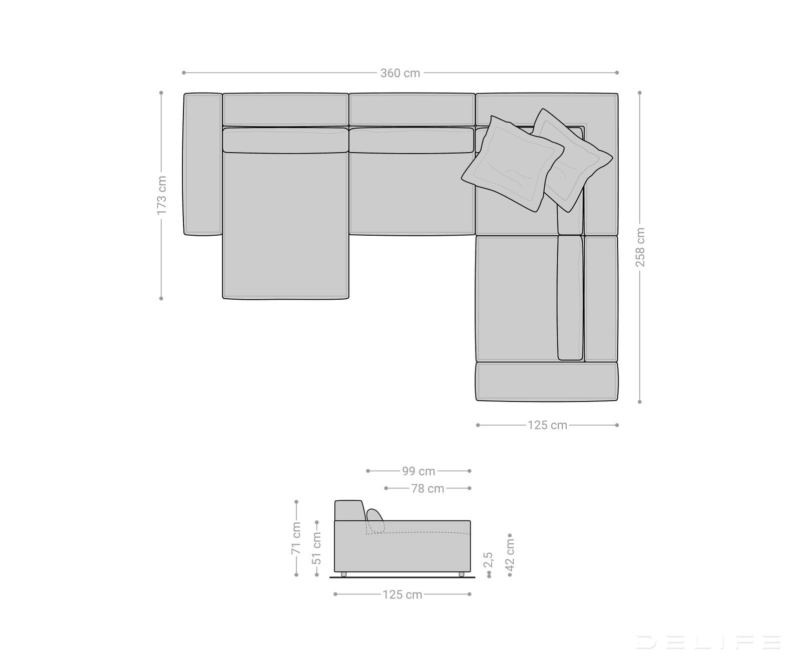 Velika kutna garnitura Sirpio XL 360x258cm, Materijal: Rebrasta tkanina