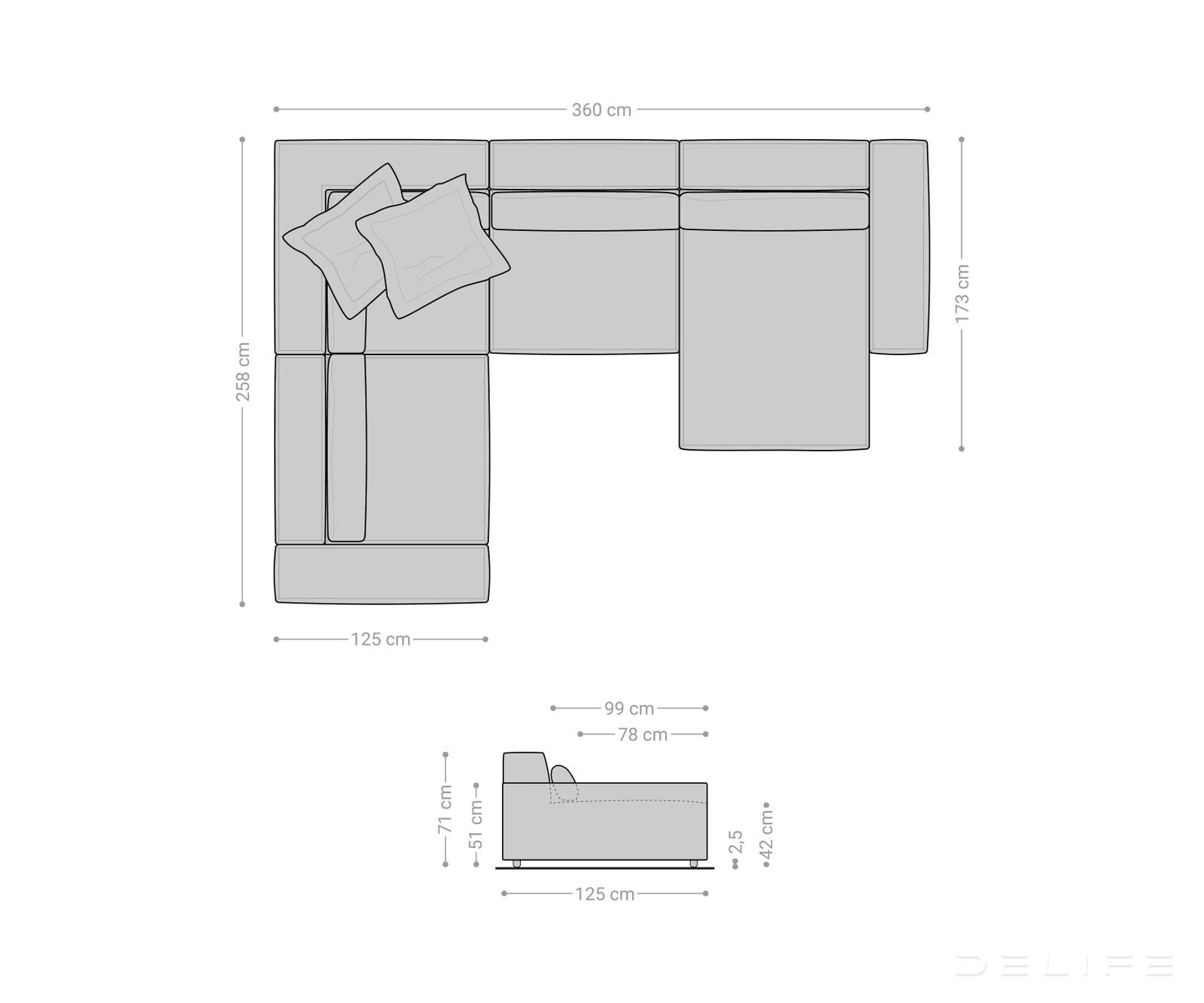 Velika kutna garnitura Sirpio XL 360x258cm, Materijal: Boucle