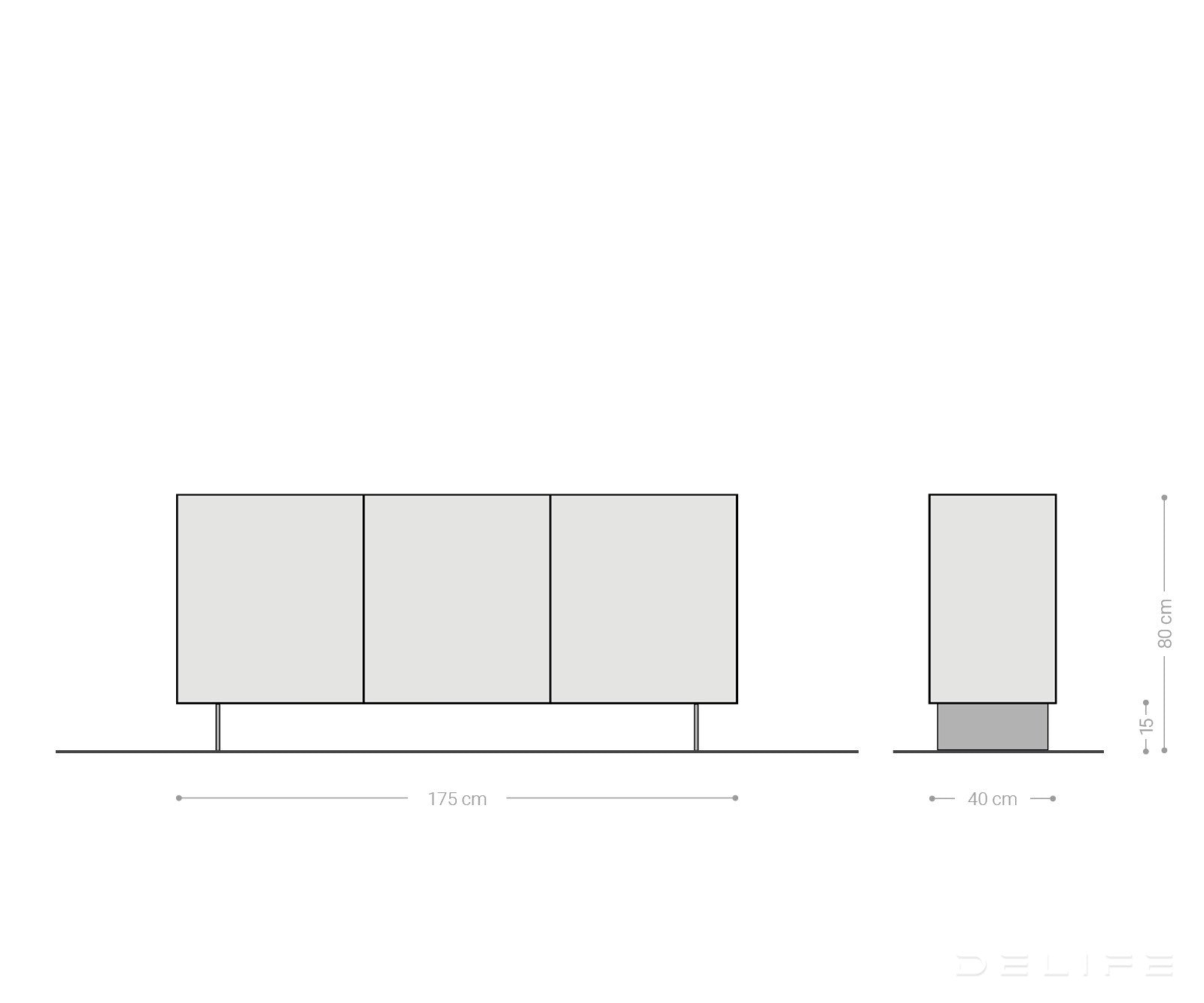 Komoda Puzzle, 175x40cm, Materijal: Bagrem
