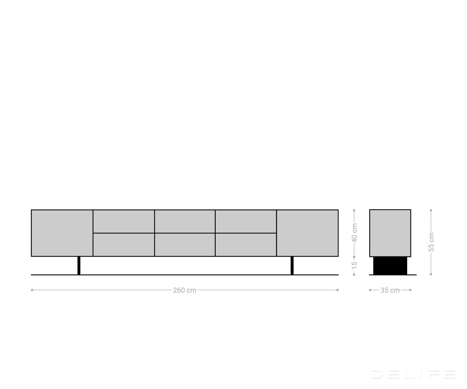 Komoda Solu, Materijal: Bagrem