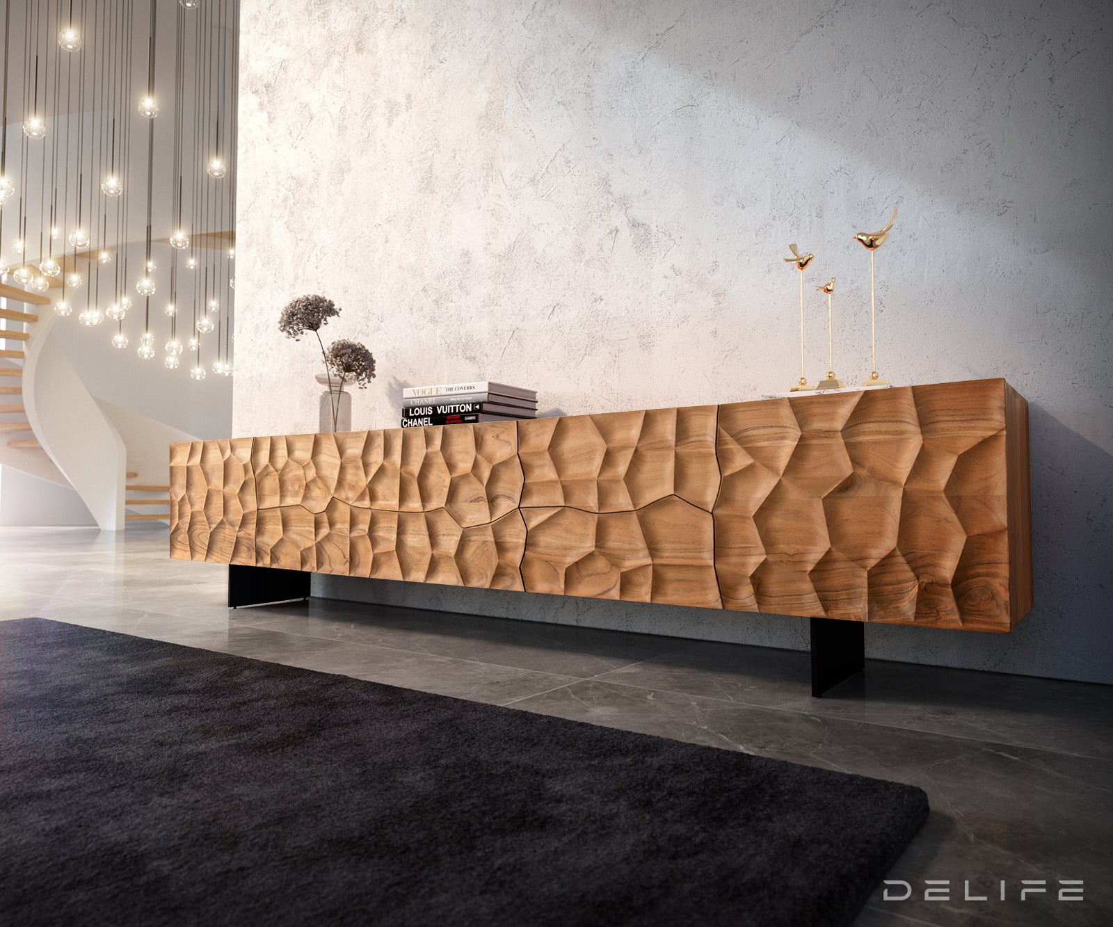 Komoda Solu, Materijal: Bagrem