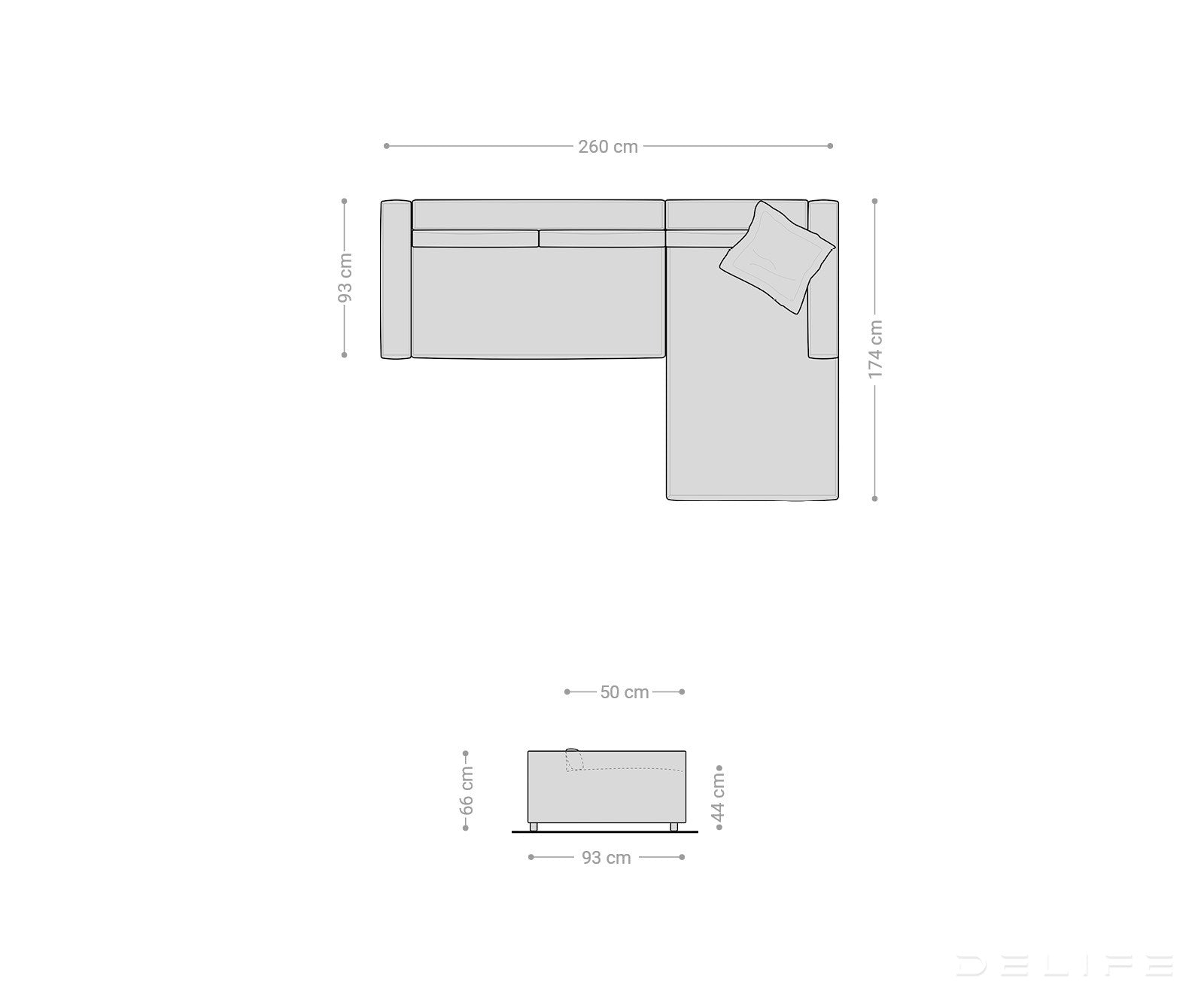 Kutna garnitura Brom 260x174cm, Materijal: Mikrofibra