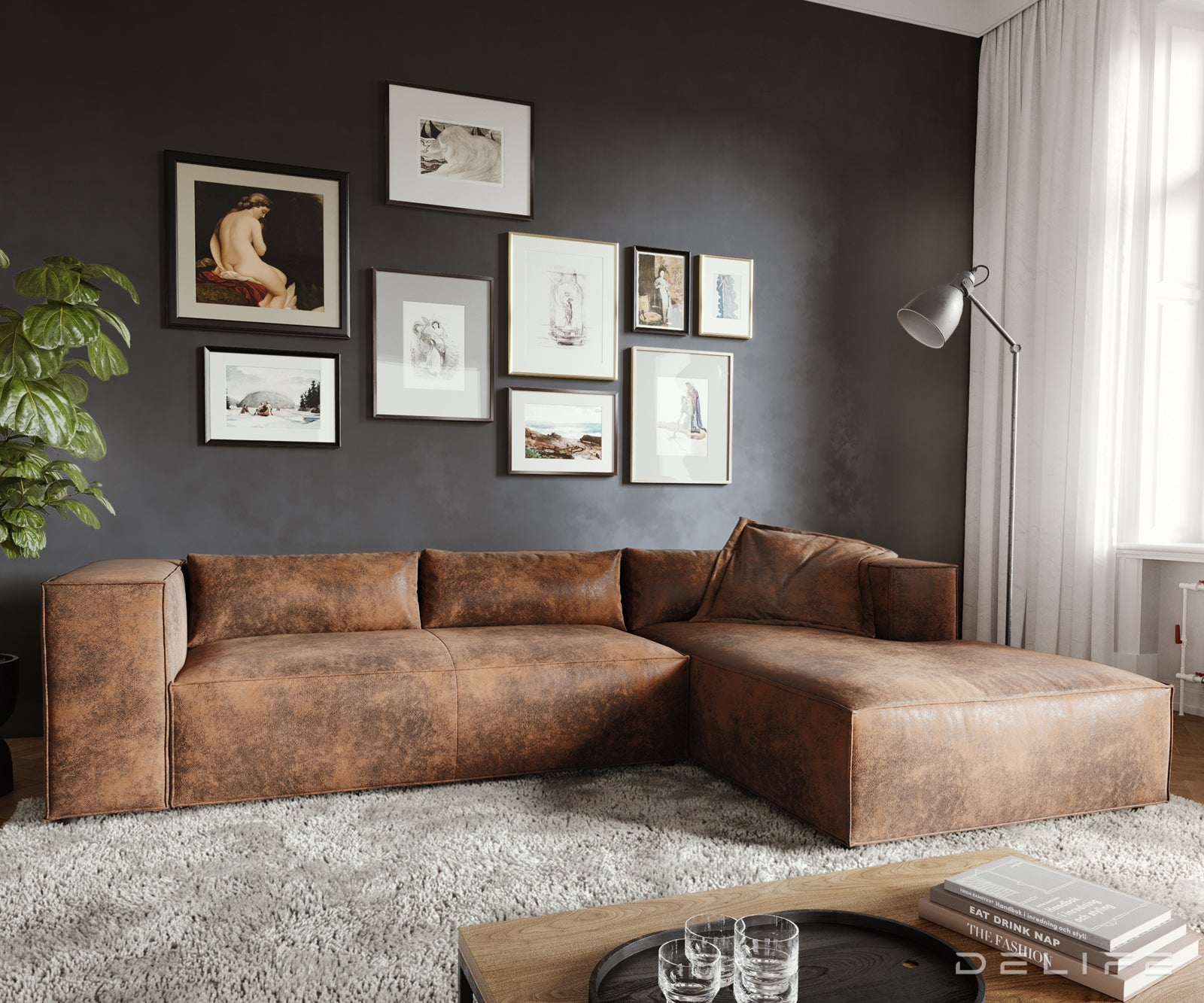 Kutna garnitura Brom 260x174cm, Materijal: Imitacija kože