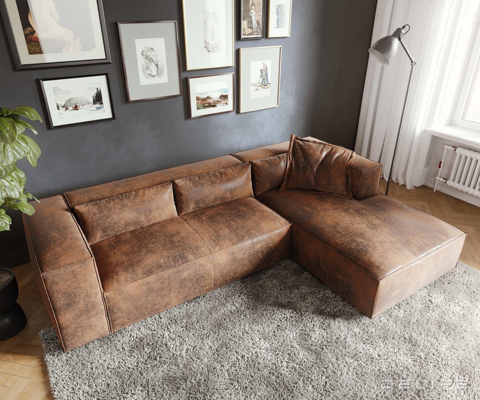 Kutna garnitura Brom 260x174cm, Materijal: Imitacija kože