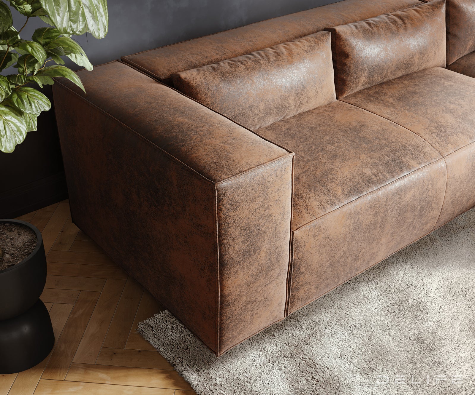 Kutna garnitura Brom 260x174cm, Materijal: Imitacija kože