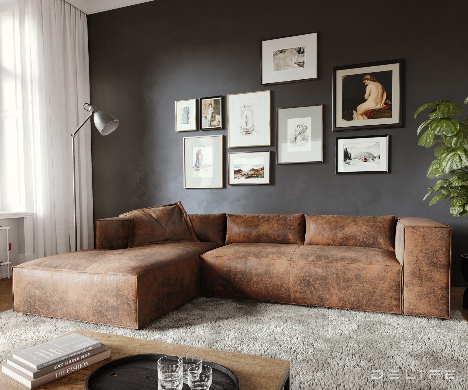 Kutna garnitura Brom 260x174cm, Materijal: Imitacija kože