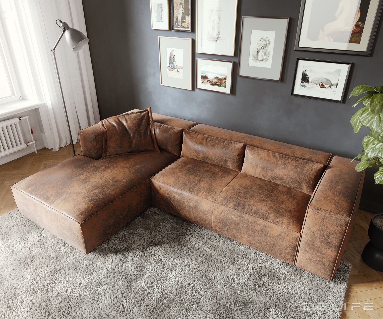 Kutna garnitura Brom 260x174cm, Materijal: Imitacija kože