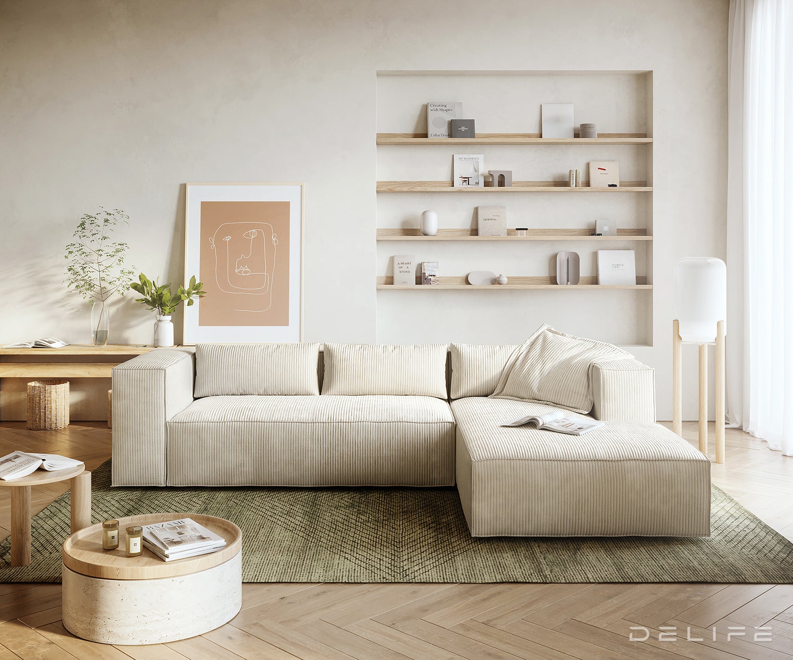 Kutna garnitura Brom 260x174cm, Materijal: Rebrasta tkanina