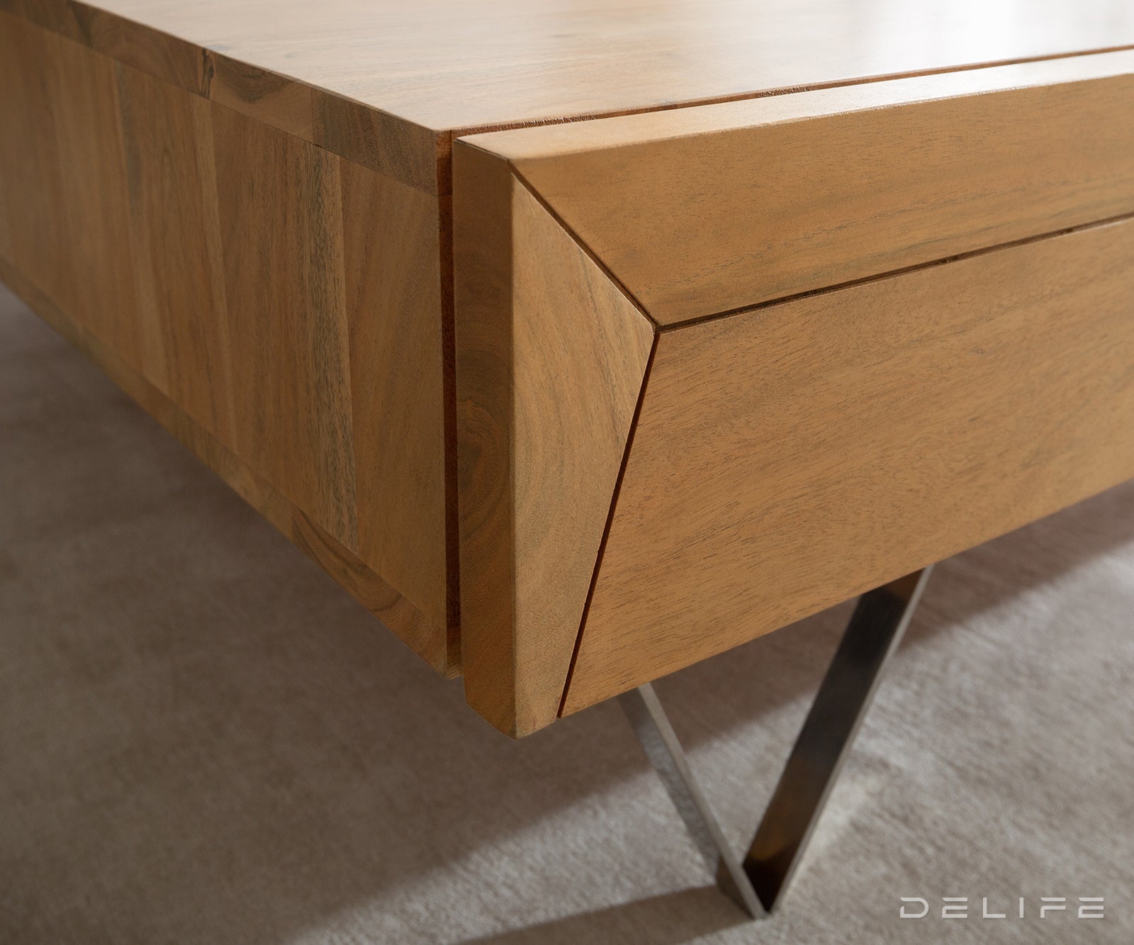 Klub stolić Kayu 60x60x40cm, Materijal: Bagrem