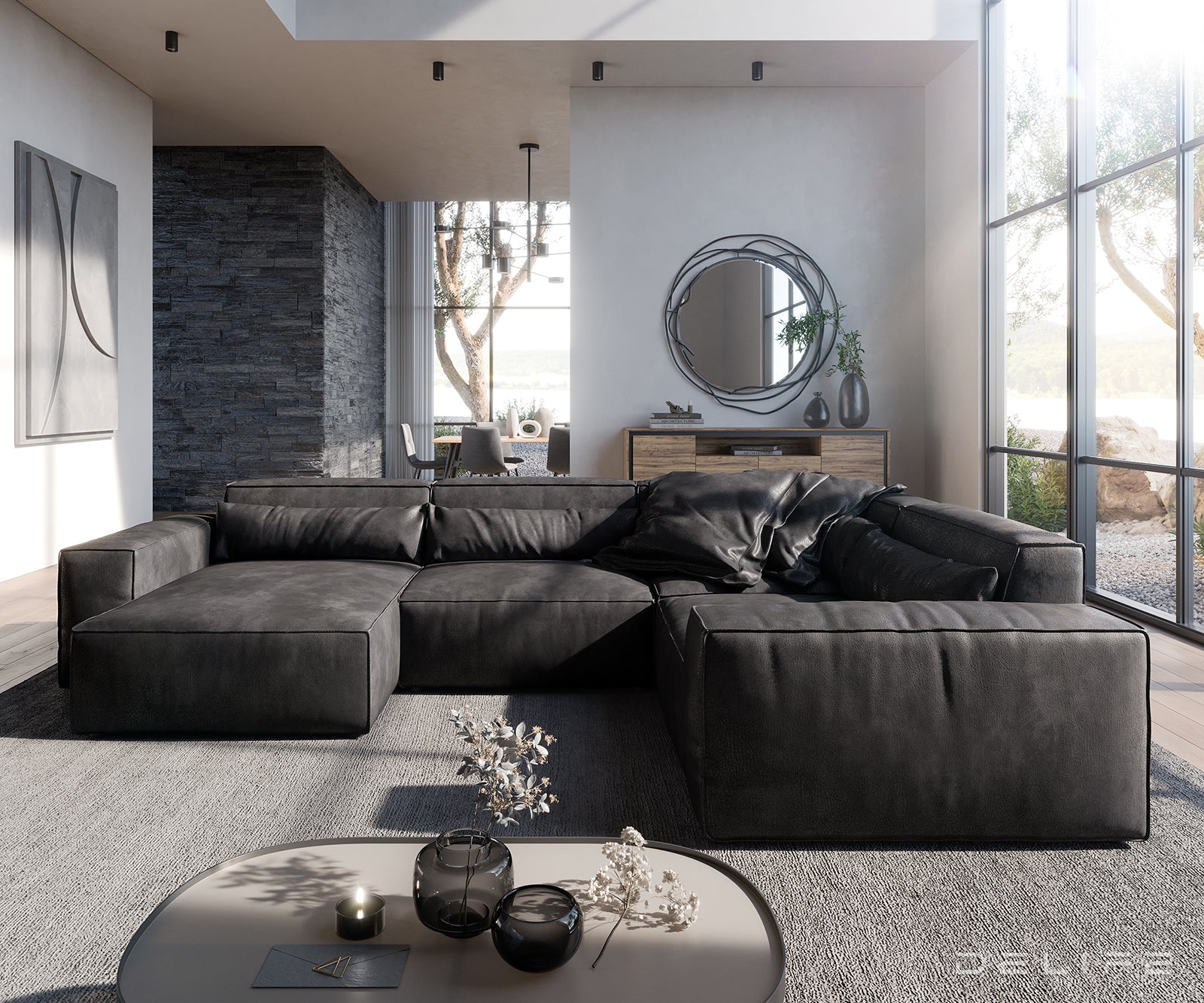 Velika kutna garnitura Sirpio L 330x230cm, Materijal: Imitacija kože