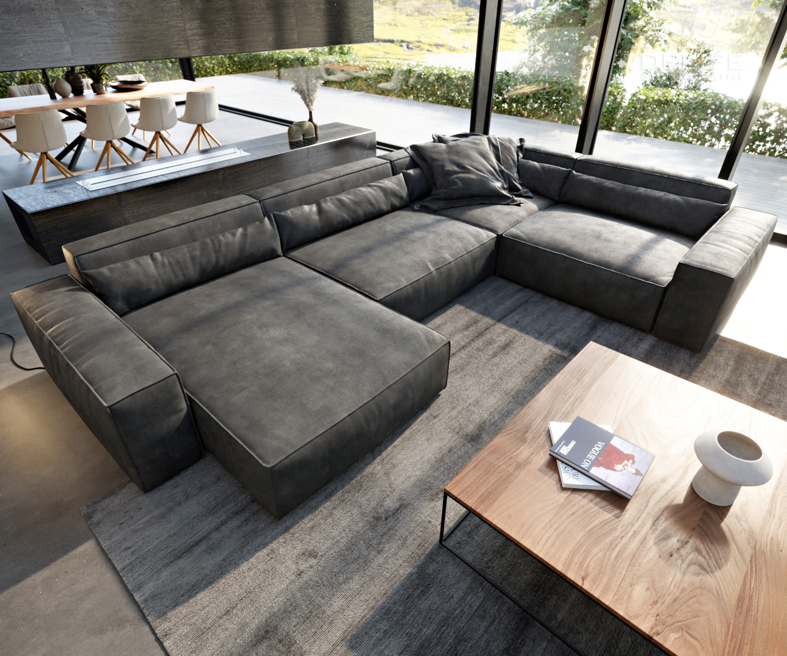 Velika kutna garnitura Sirpio XL 360x258cm, Materijal: Imitacija kože