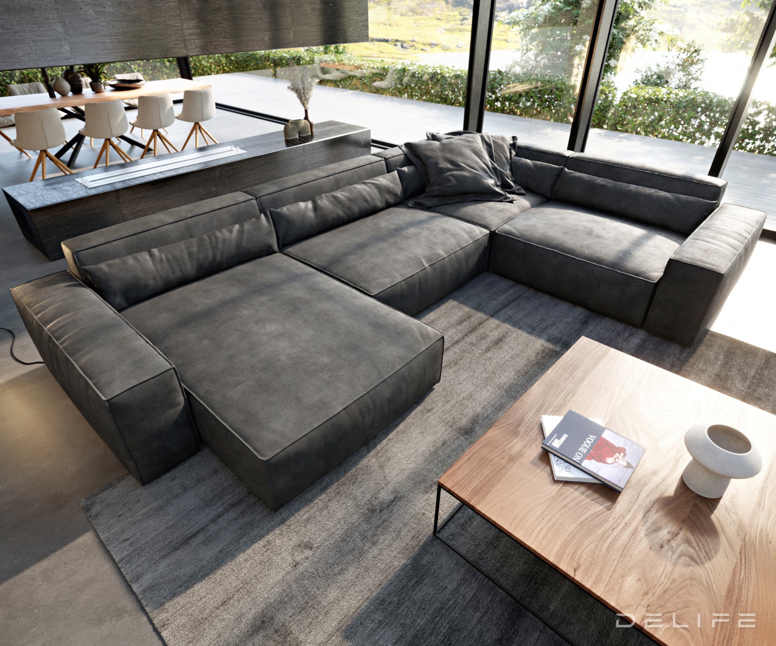 Velika kutna garnitura Sirpio XL 360x258cm, Materijal: Imitacija kože