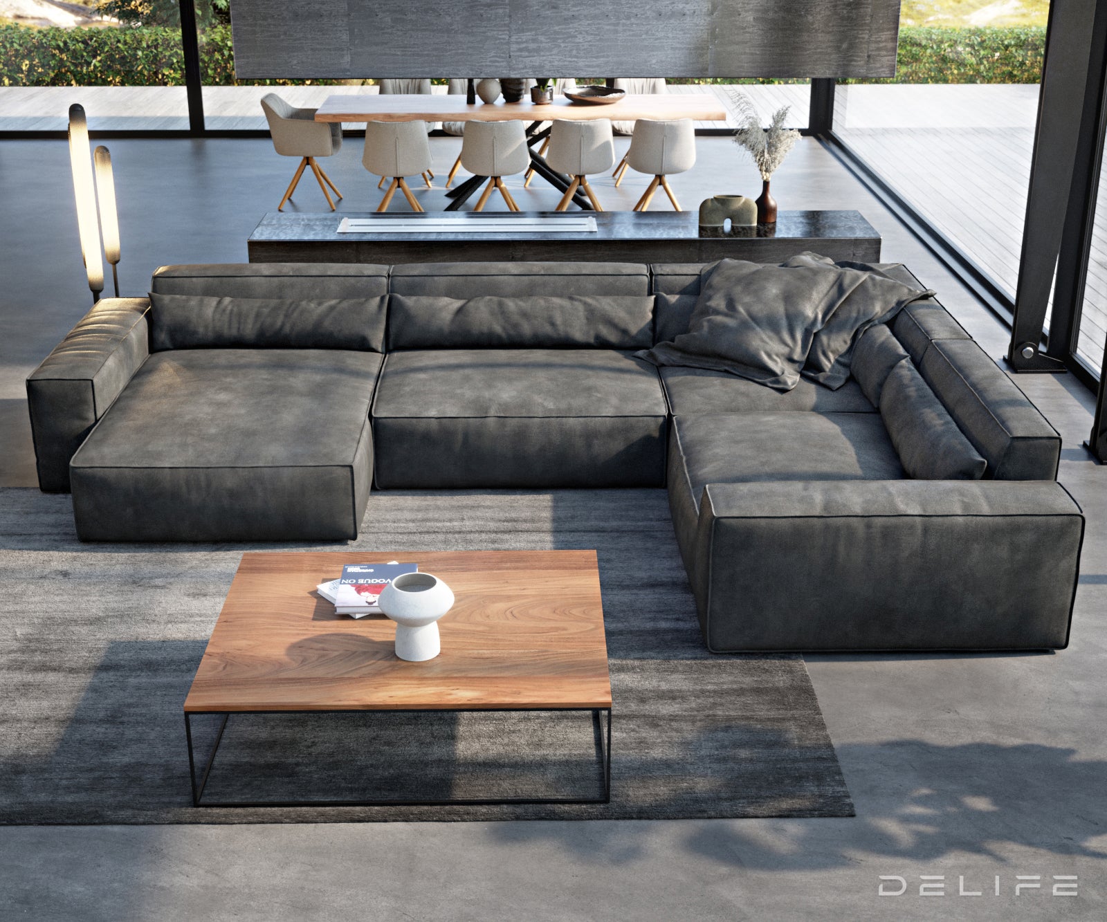 Velika kutna garnitura Sirpio XL 360x258cm, Materijal: Imitacija kože