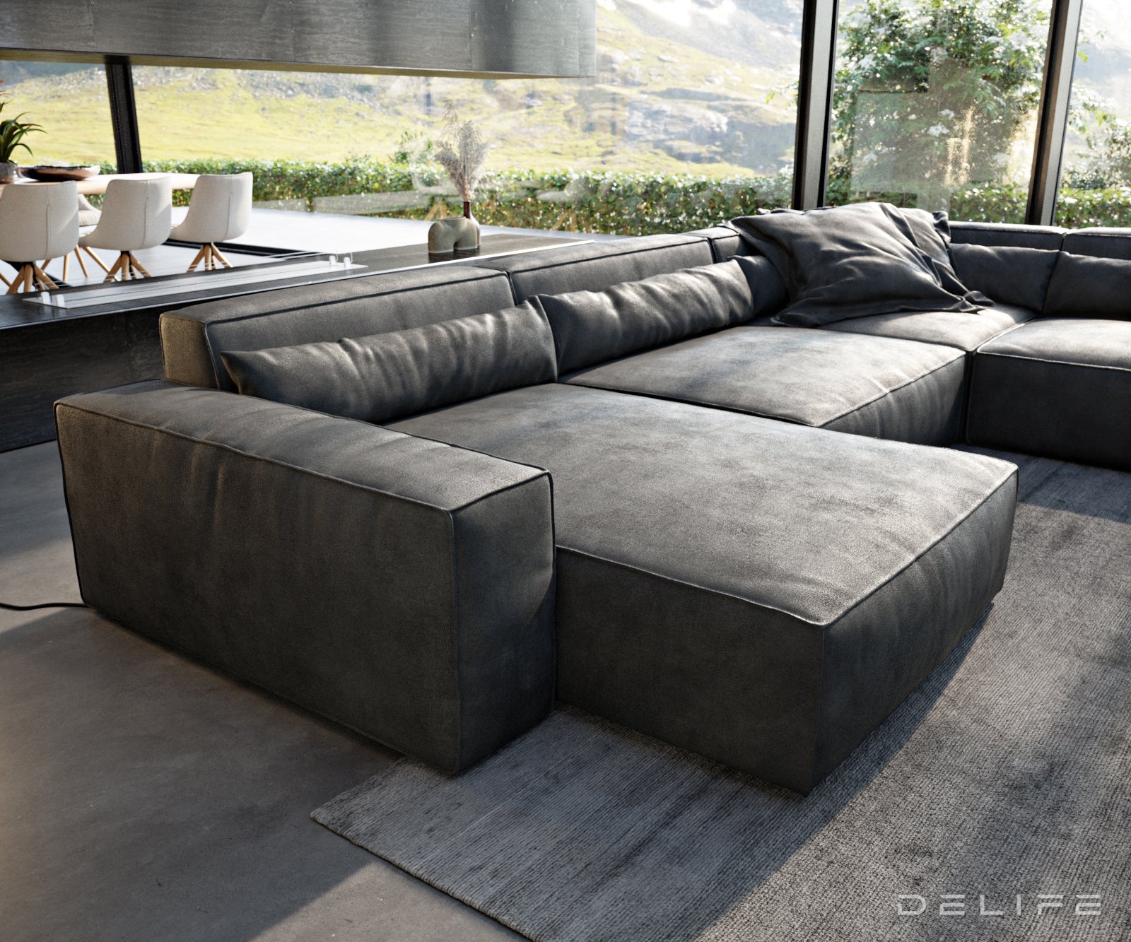 Velika kutna garnitura Sirpio XL 360x258cm, Materijal: Imitacija kože