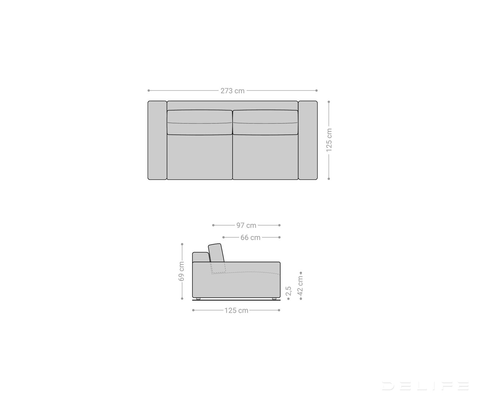 Sofa Lanzo XL 273x125cm, Materijal: Imitacija kože