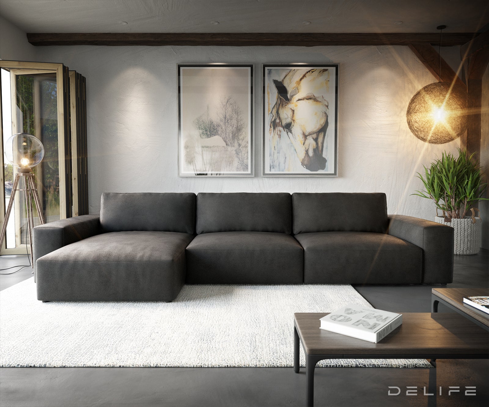 Kutna garnitura Lanzo XL, Materijal: Imitacija kože