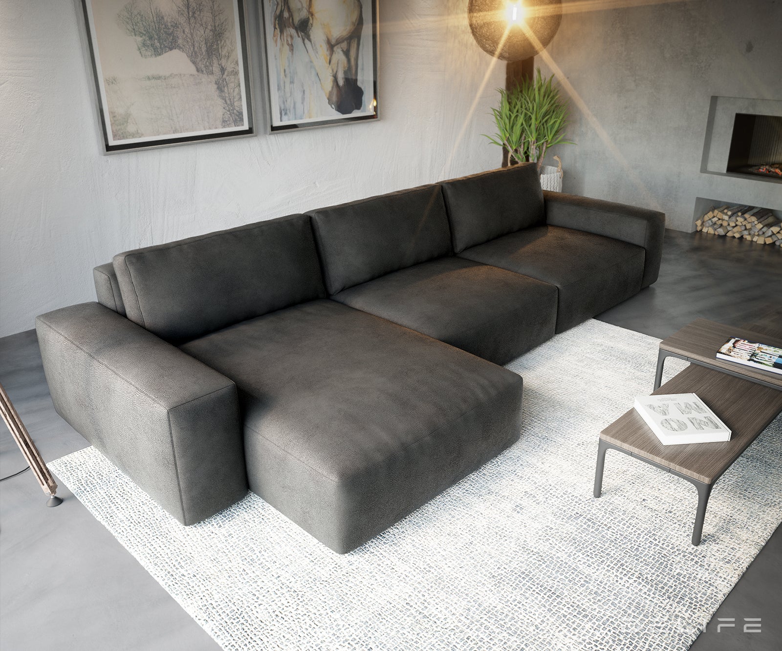 Kutna garnitura Lanzo XL, Materijal: Imitacija kože