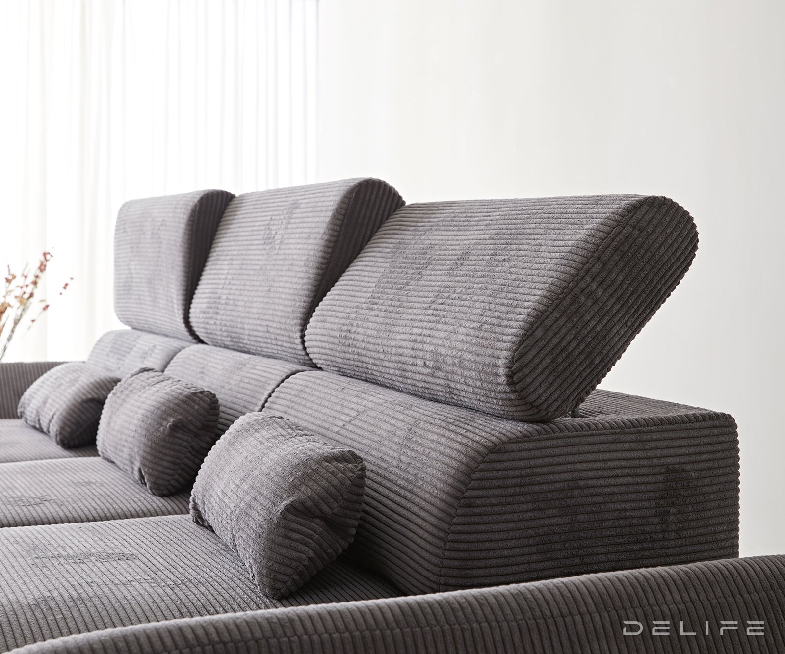 Kutna garnitura Evelio 320x201cm, Materijal: Rebrasta tkanina