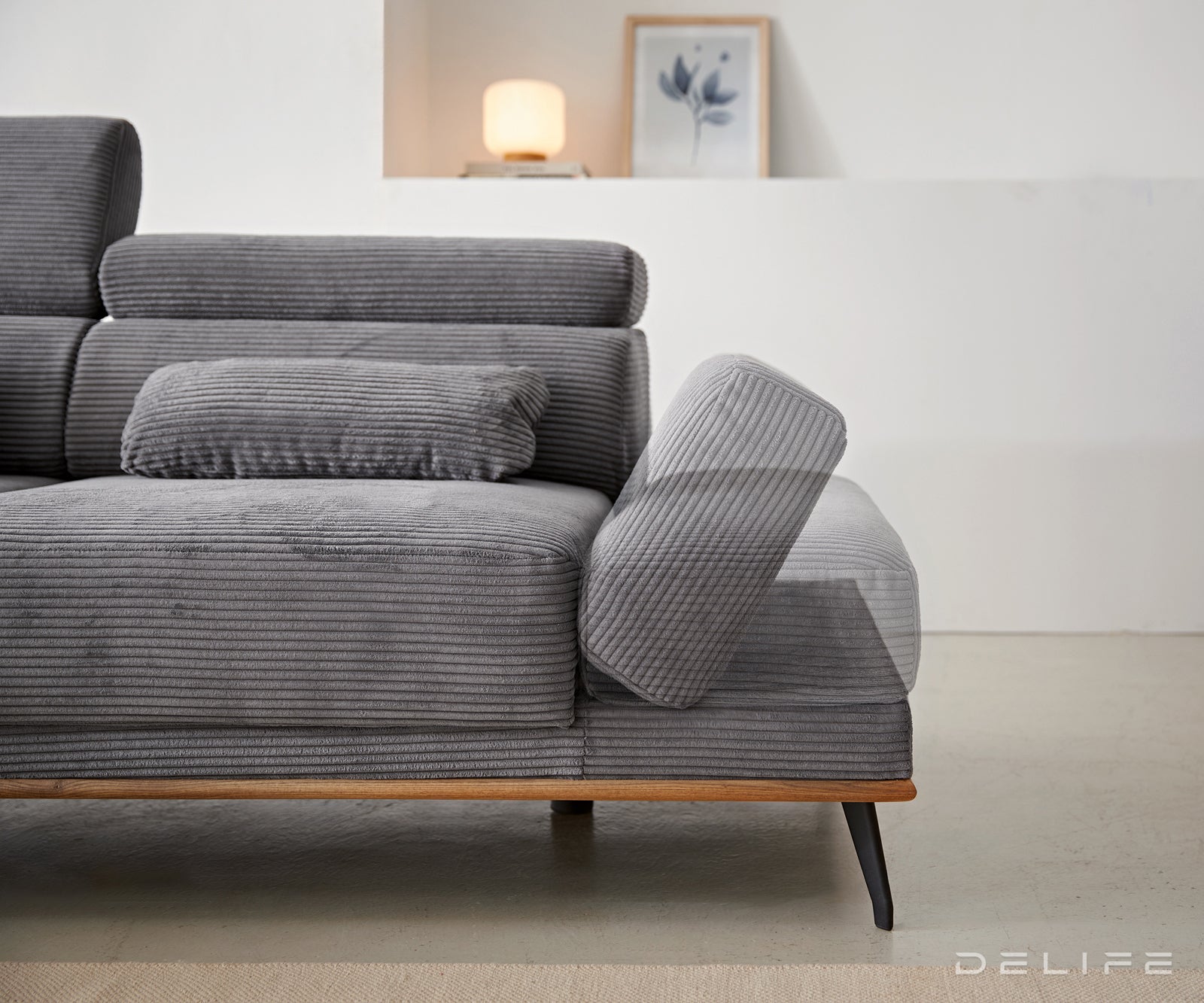 Kutna garnitura Evelio 320x201cm, Materijal: Rebrasta tkanina