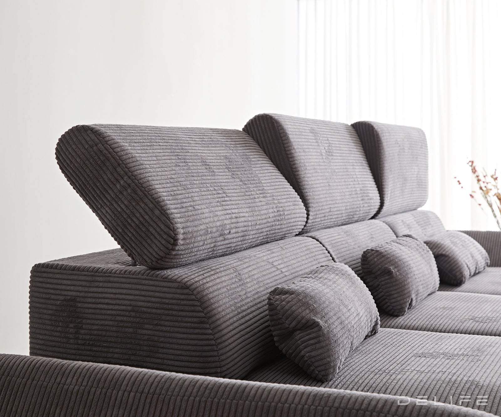 Kutna garnitura Evelio 320x201cm, Materijal: Rebrasta tkanina