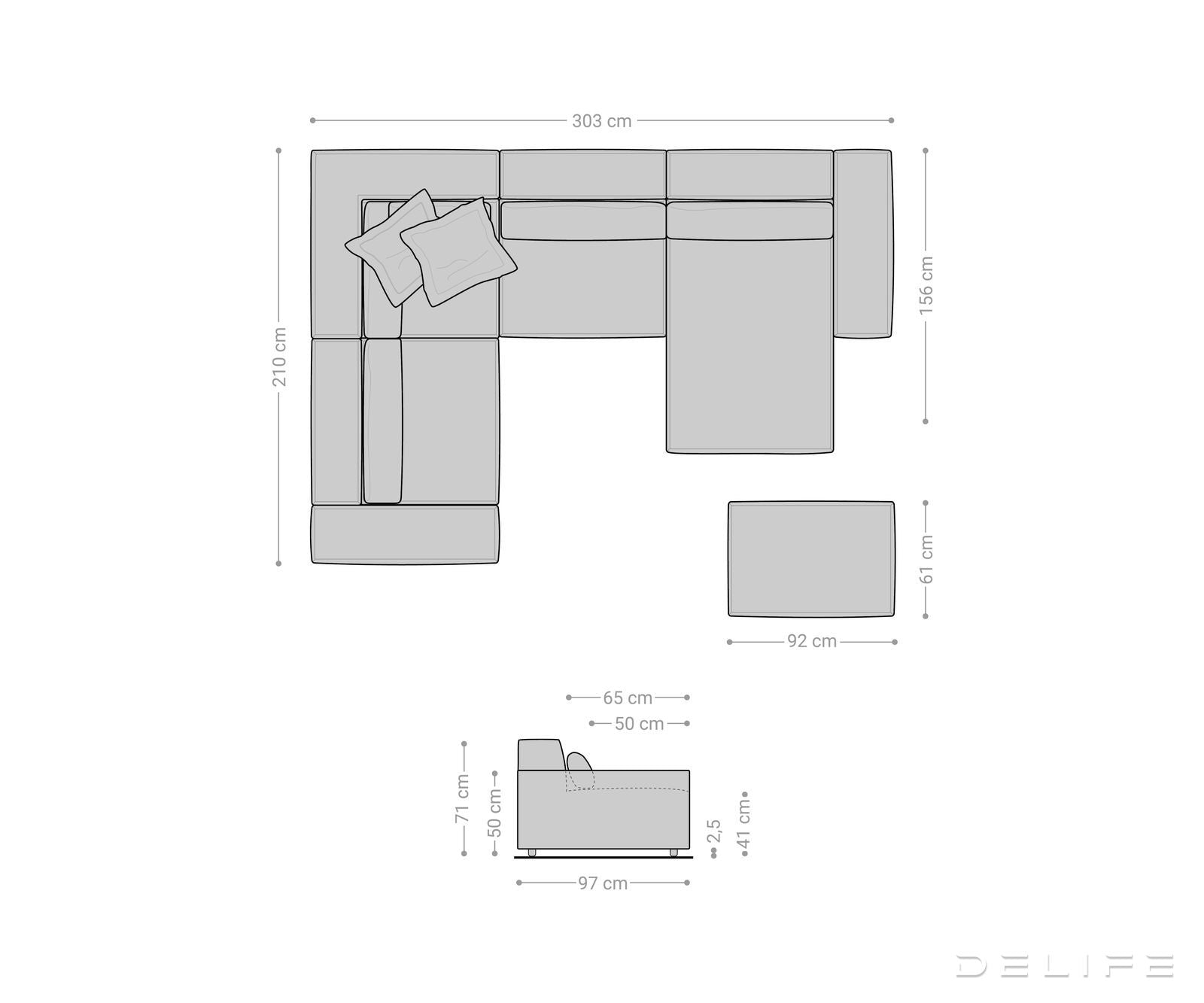 Velika kutna garnitura Sirpio 303x210cm, Materijal: Boucle