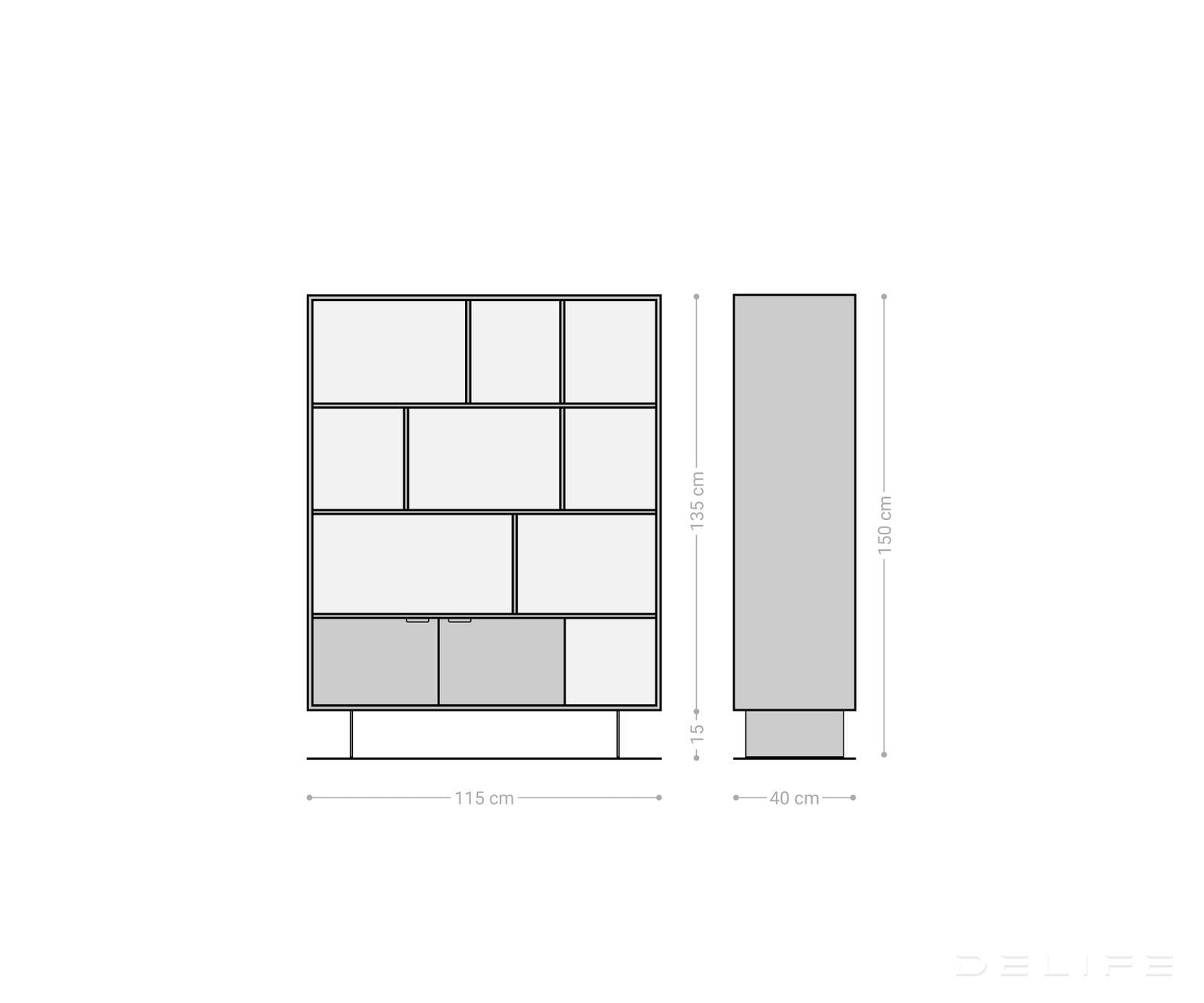 Visoka komoda Teele, Materijal: Bagrem