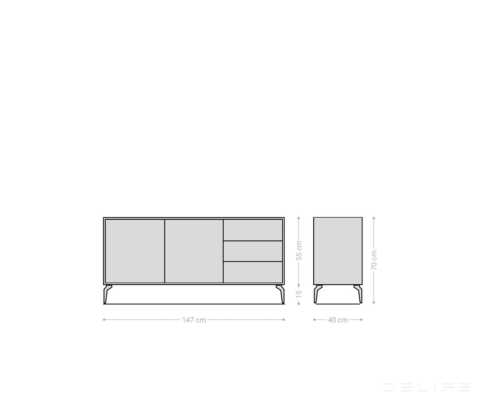 Komoda Kleo, Materijal: Bagrem