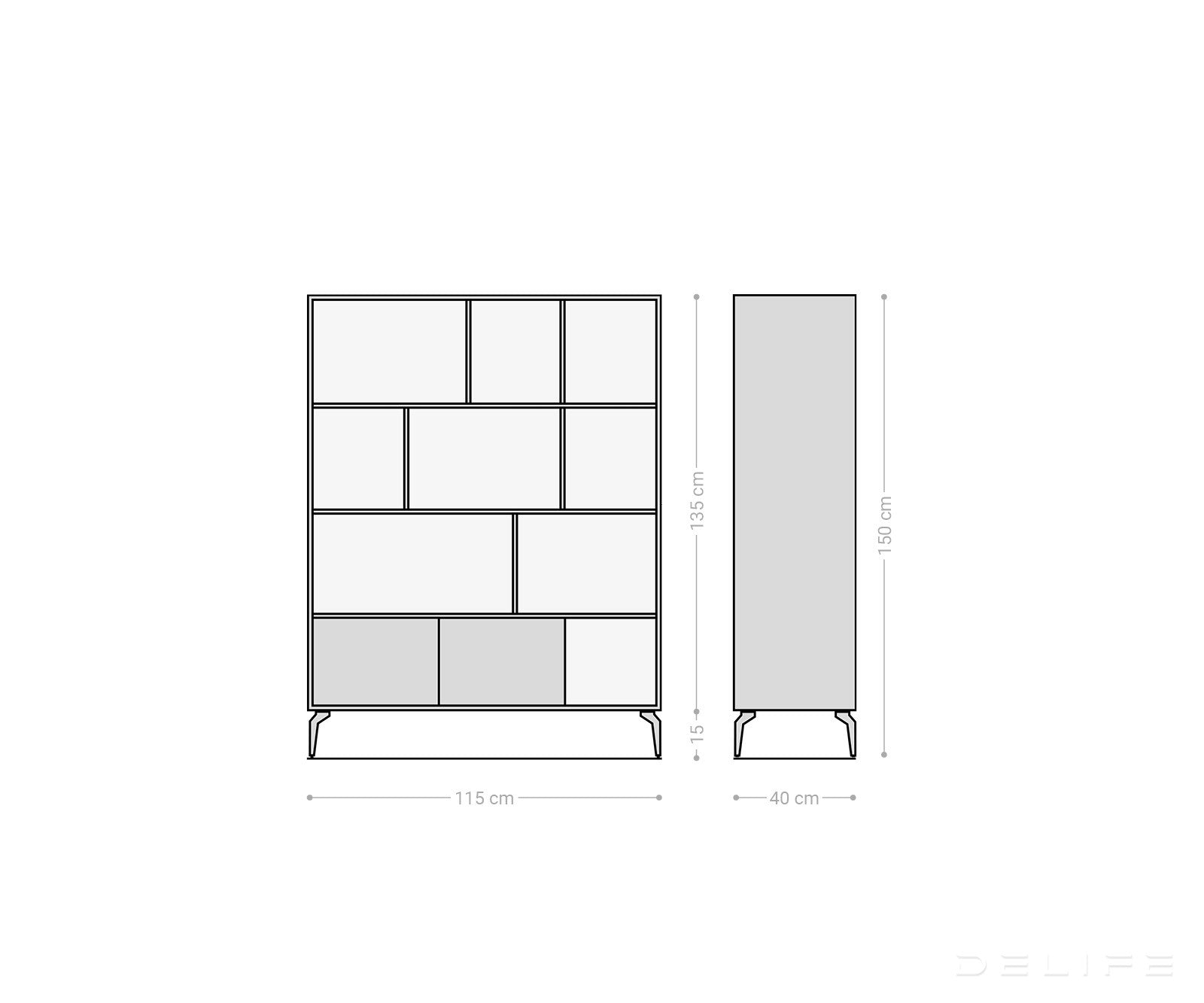 Visoka komoda Kleo, Materijal: Bagrem