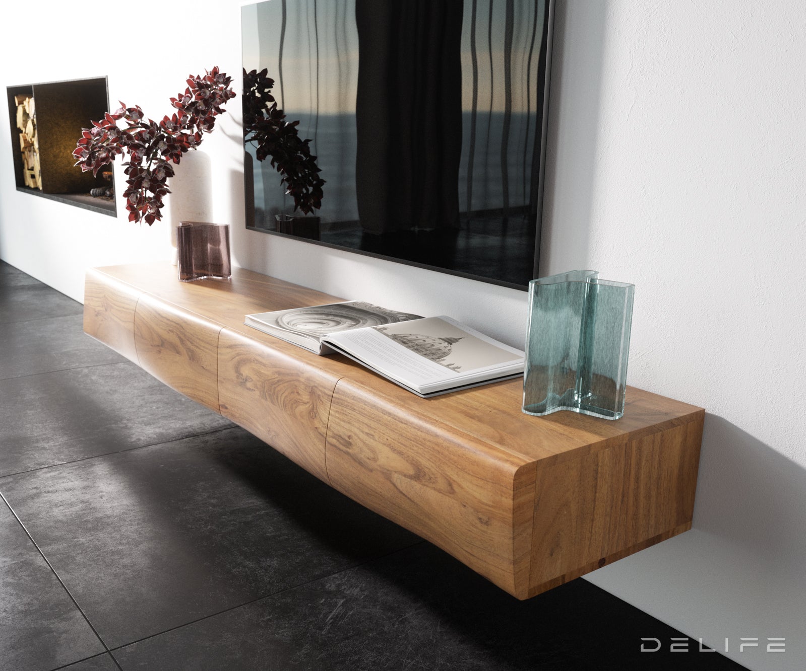 Komoda New Live Edge, Materijal: Bagrem