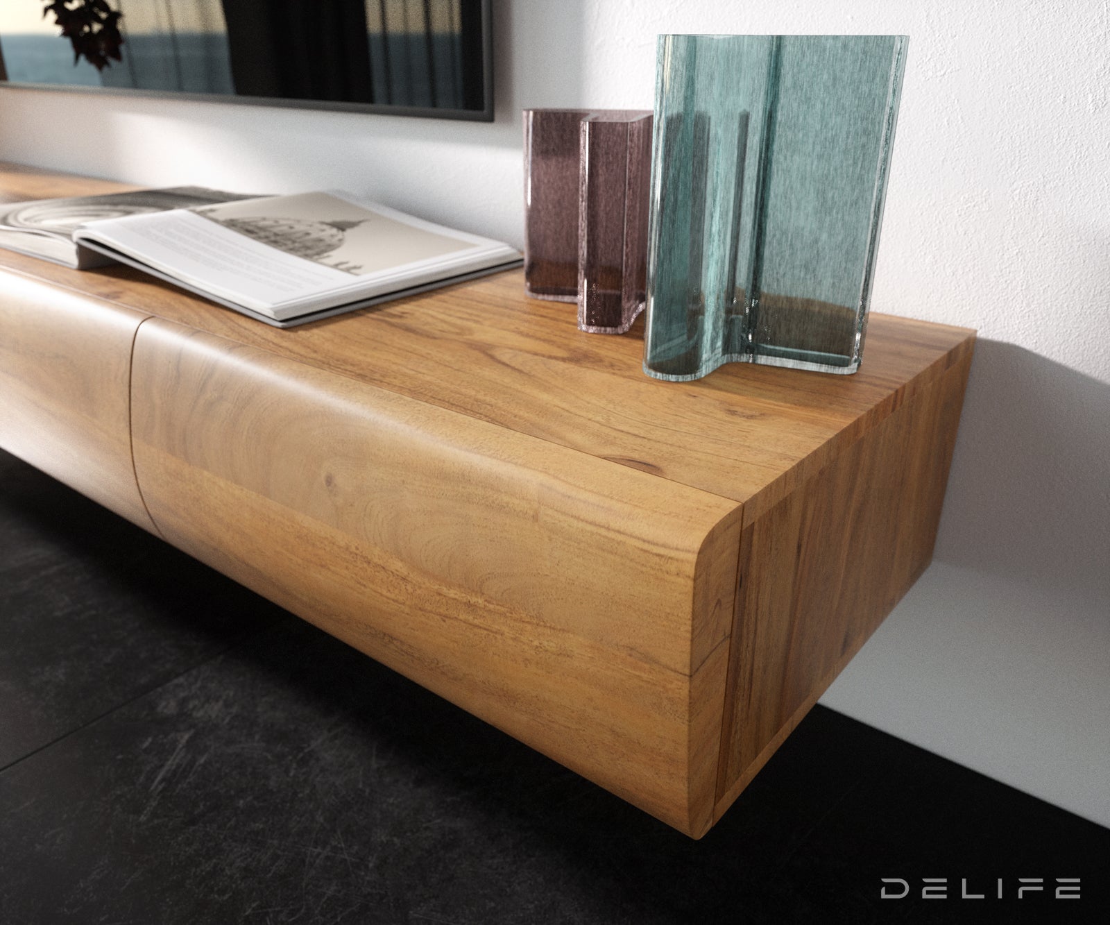 Komoda New Live Edge, Materijal: Bagrem